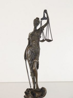 AFG Dekoobjekt Bronze-Skulptur: Ausdrucksstarke Justitia auf edlem Marmor
