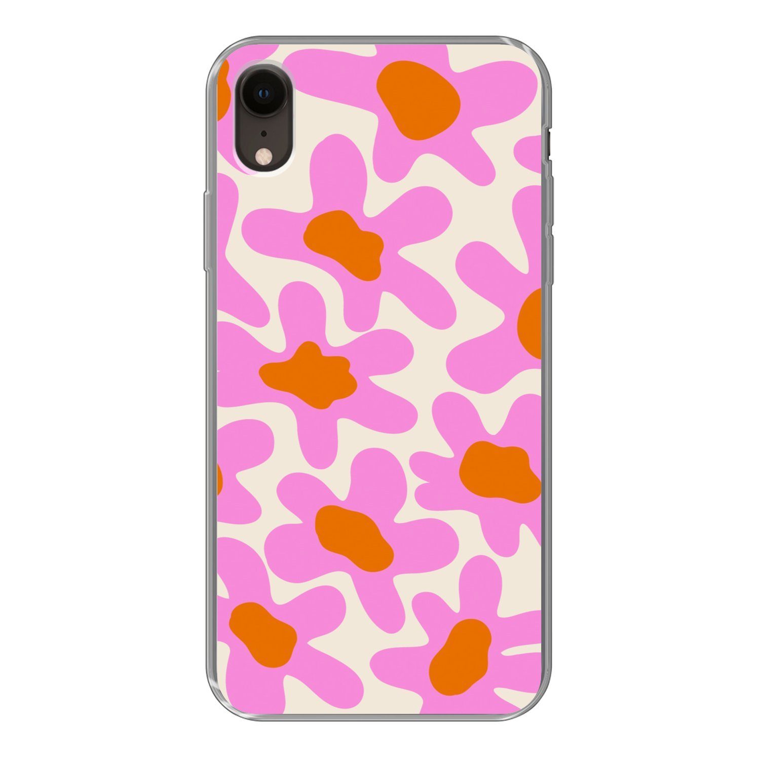 MuchoWow Handyhülle für Apple iPhone XR Blume - Rosa - Muster, Smartphone-Bumper, Print, Handy Schutzhülle Dünn