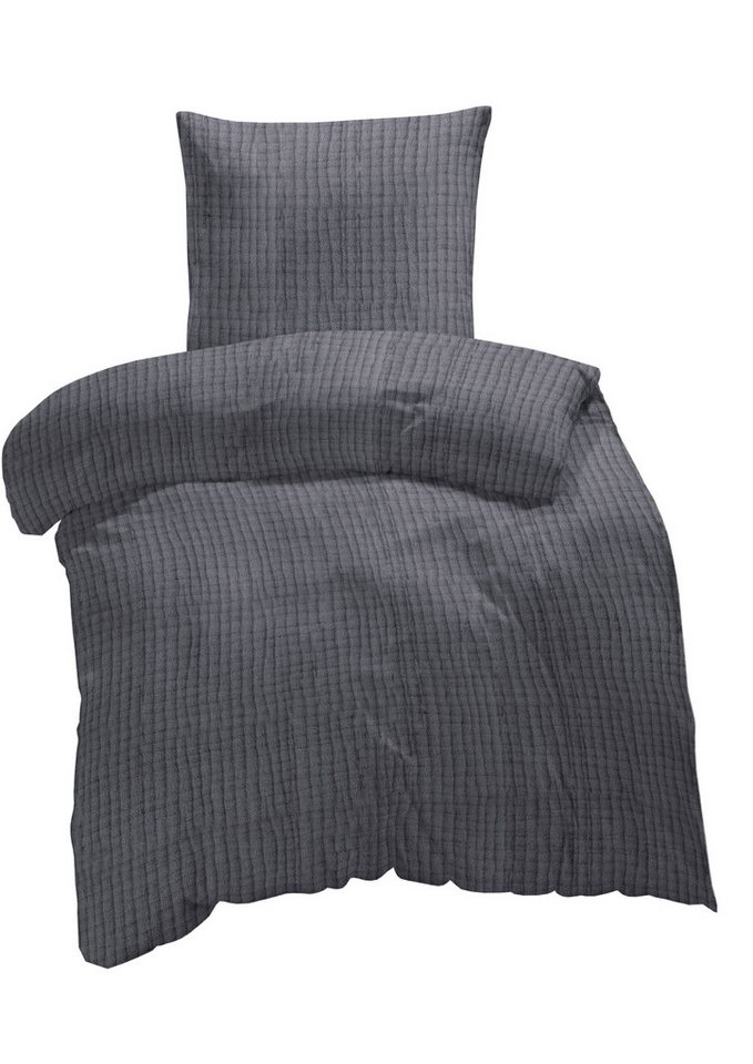 One Home Bettwäsche Musselin Malou, Musselin, 2 teilig, Komfort, weiche Baumwolle für Sommer und Winter geeignet