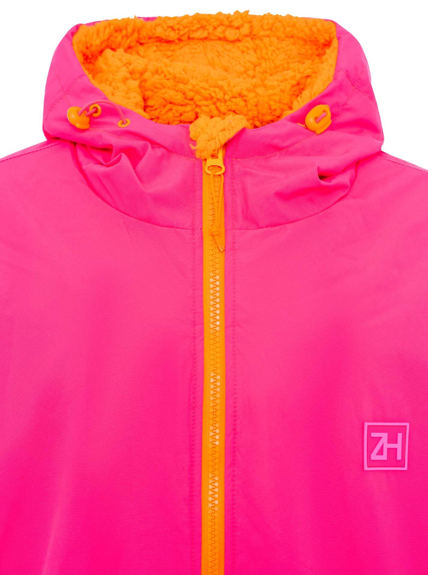 Zwillingsherz Kurzmantel "Oversize Windjacke ZH" seitliche Taschen, Kapuze, Reißverschluss, Teddy Futter, Oversized – Bild 4 von 5
