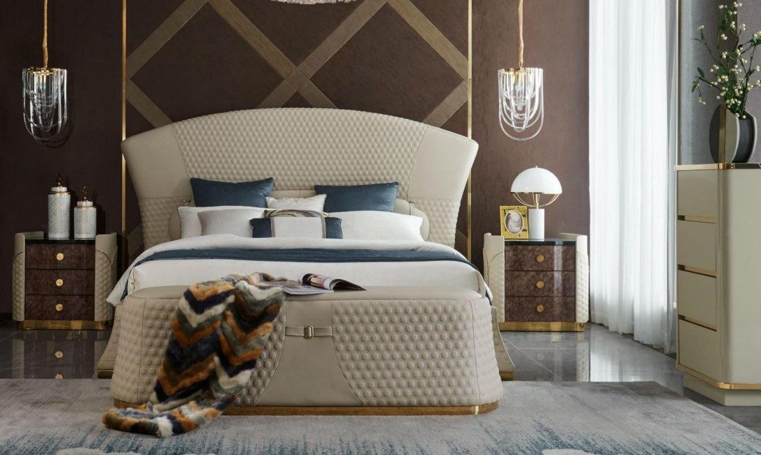 Xlmoebel Polsterbett Luxus Polsterbett aus Leder in modernem Design (Bett), Hergestellt in Europa