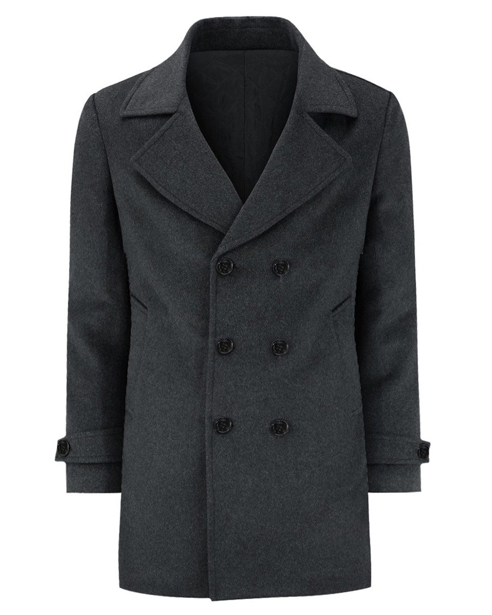 Allthemen Wollmantel Herren kurzer Wintermantel Zweireihige Cabanjacke Wint günstig online kaufen