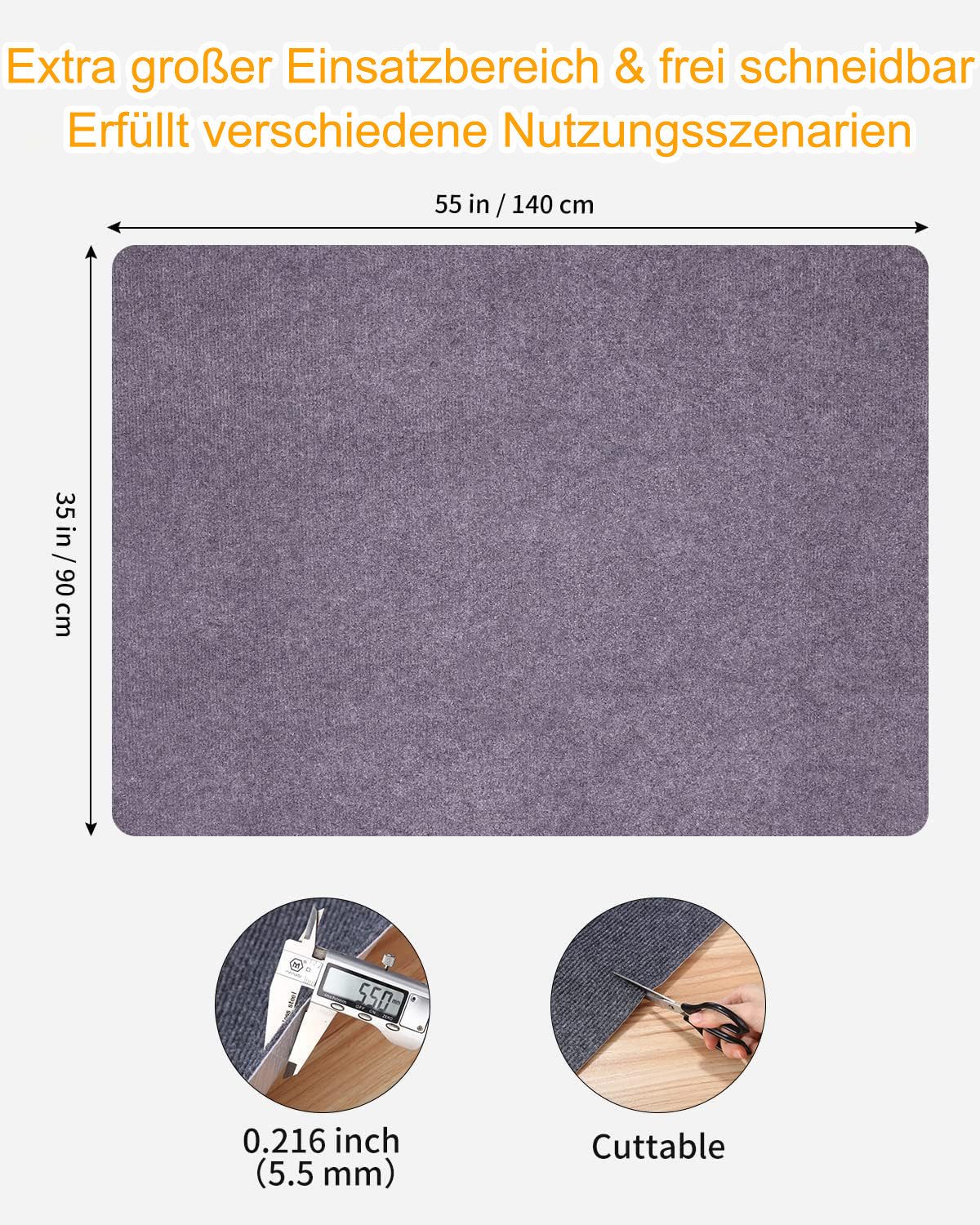 SinLaw Bodenschutzmatte Bürostuhlunterlage, Bodenschutzmatte, Kratzfeste Bodenmatte, 1-St., Kratzfeste Bodenmatte