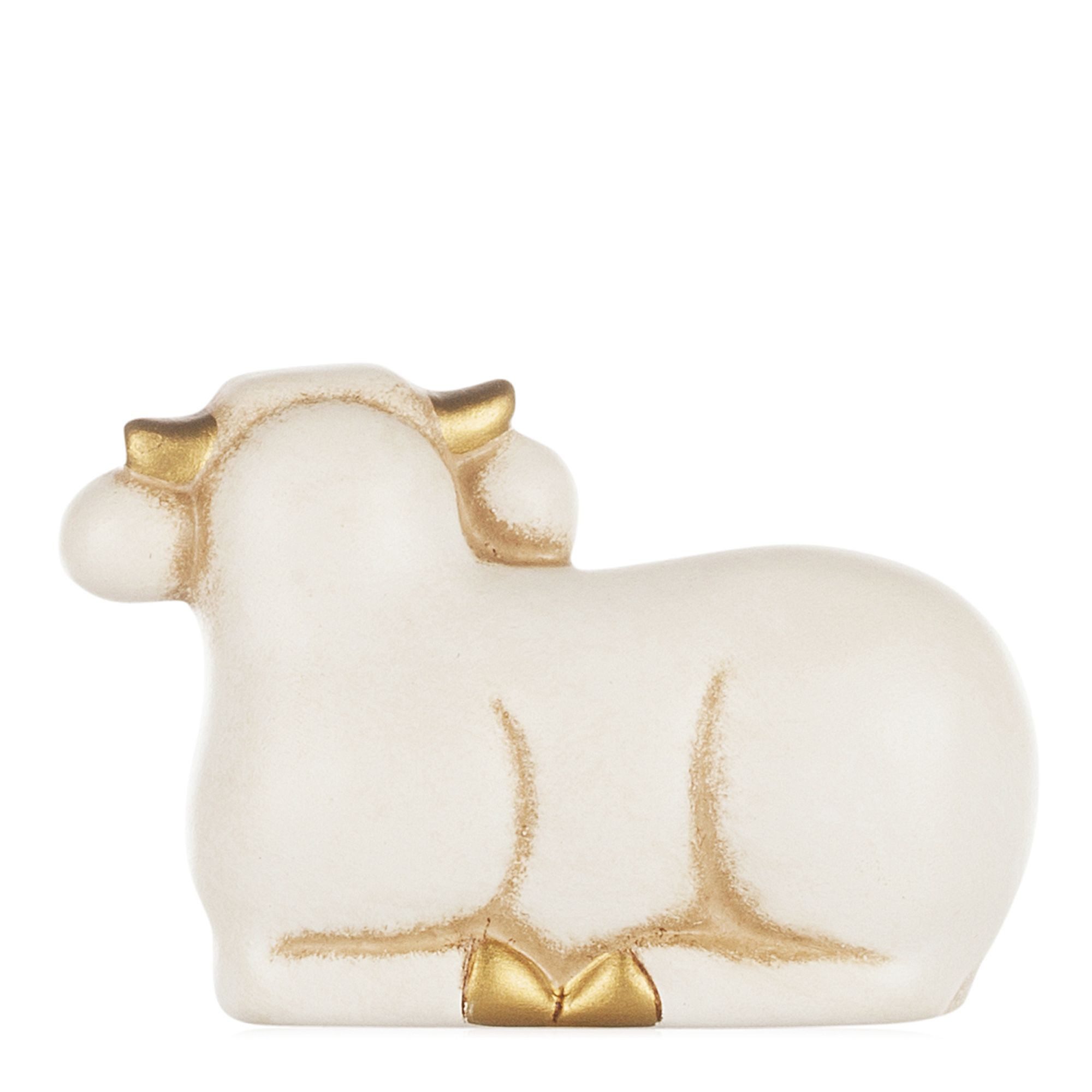 THUN SpA Krippenfigur Thun Ochse Klassische Krippe Weiß Krippchen L 7cm Beige Keramik (1 St), Krippenfigur