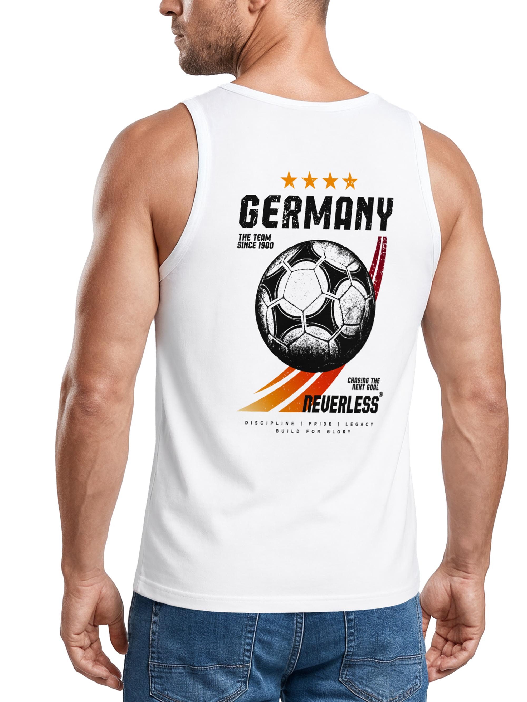 Neverless Tanktop Tanktop Herren mit Vintage Fussball Print - WM Retro Fußball - mit Print