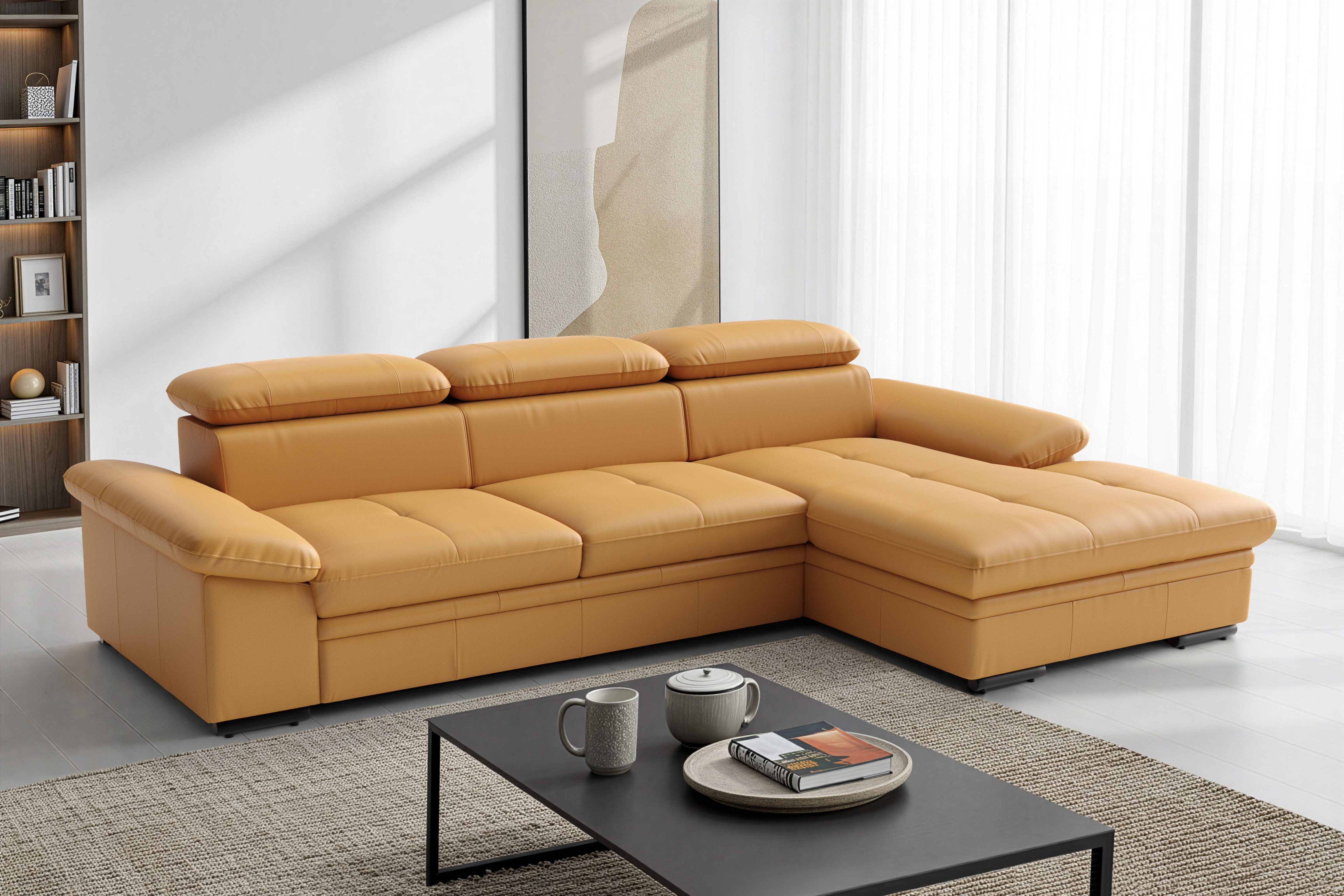 sit&more Ecksofa Viola L-Form, B: 260 cm, Arm- & Kopfteilverstellung, optional Schlaffunktion, Sofa mit Komfortsitz in Leder