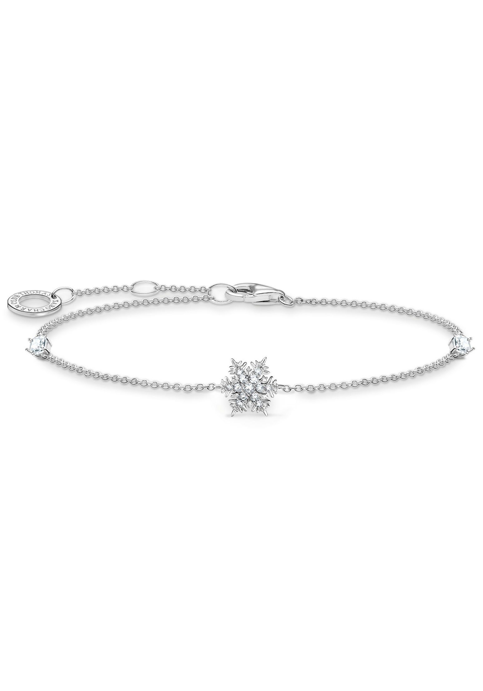 Armband Schneeflocke mit weißen Steinen