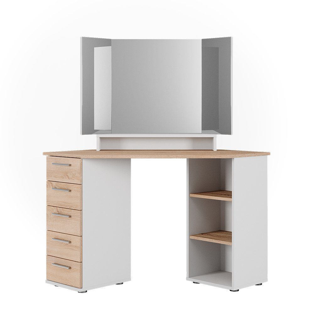 Vicco Schminktisch Sofia, Weiß/Sonoma, 128.4 cm günstig online kaufen