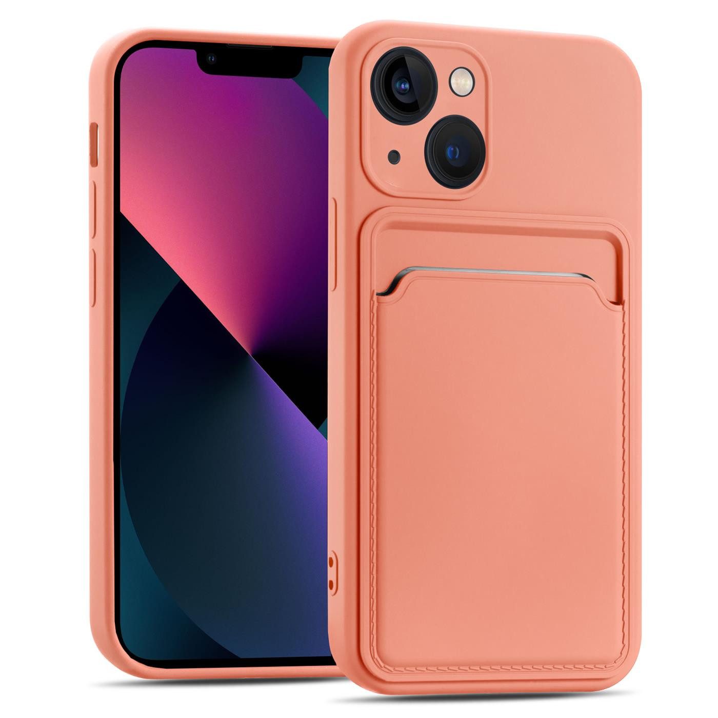 CoolGadget Handyhülle Card Case Handy Tasche für Apple iPhone 13 6,1 Zoll, Silikon Schutzhülle mit Kartenfach für iPhone 13 Hülle