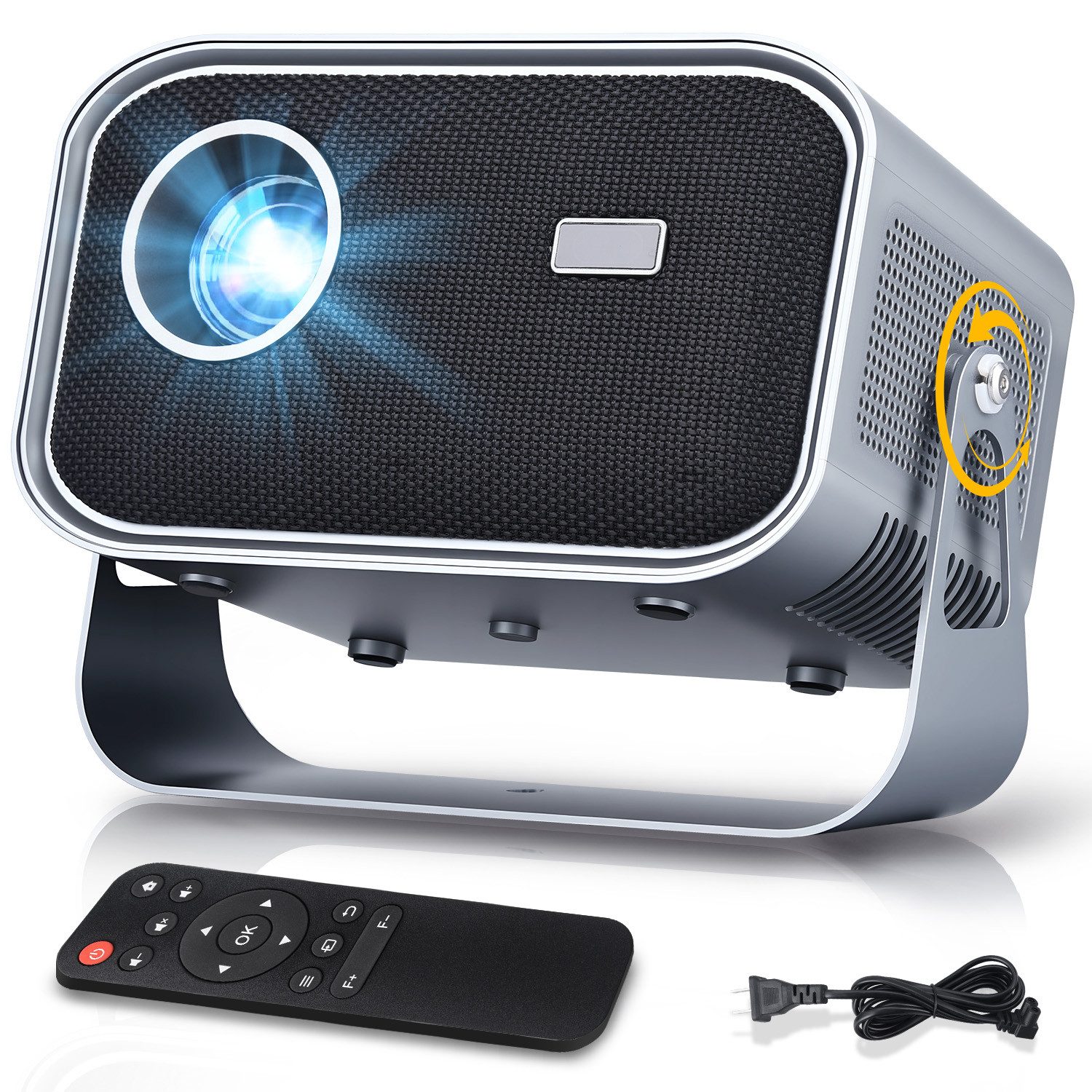 CkeyiN X2 LCD-Beamer Tragbarer 1080P Projektor unterstützt Netflix Youtube LCD-Beamer (1280×720 px, Blaulicht-Augenschutzprojektor unterstützt 4K Dekodierung px)