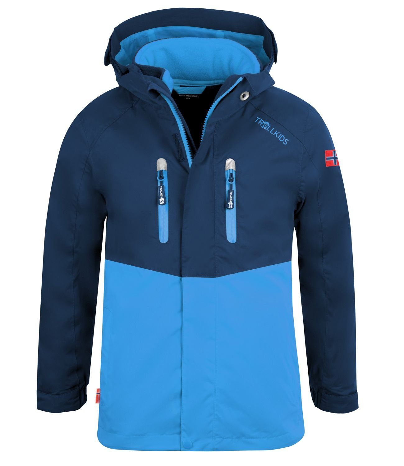 TROLLKIDS 3-in-1-Funktionsjacke Bryggen Wasserdicht Marineblau/Mittelblau