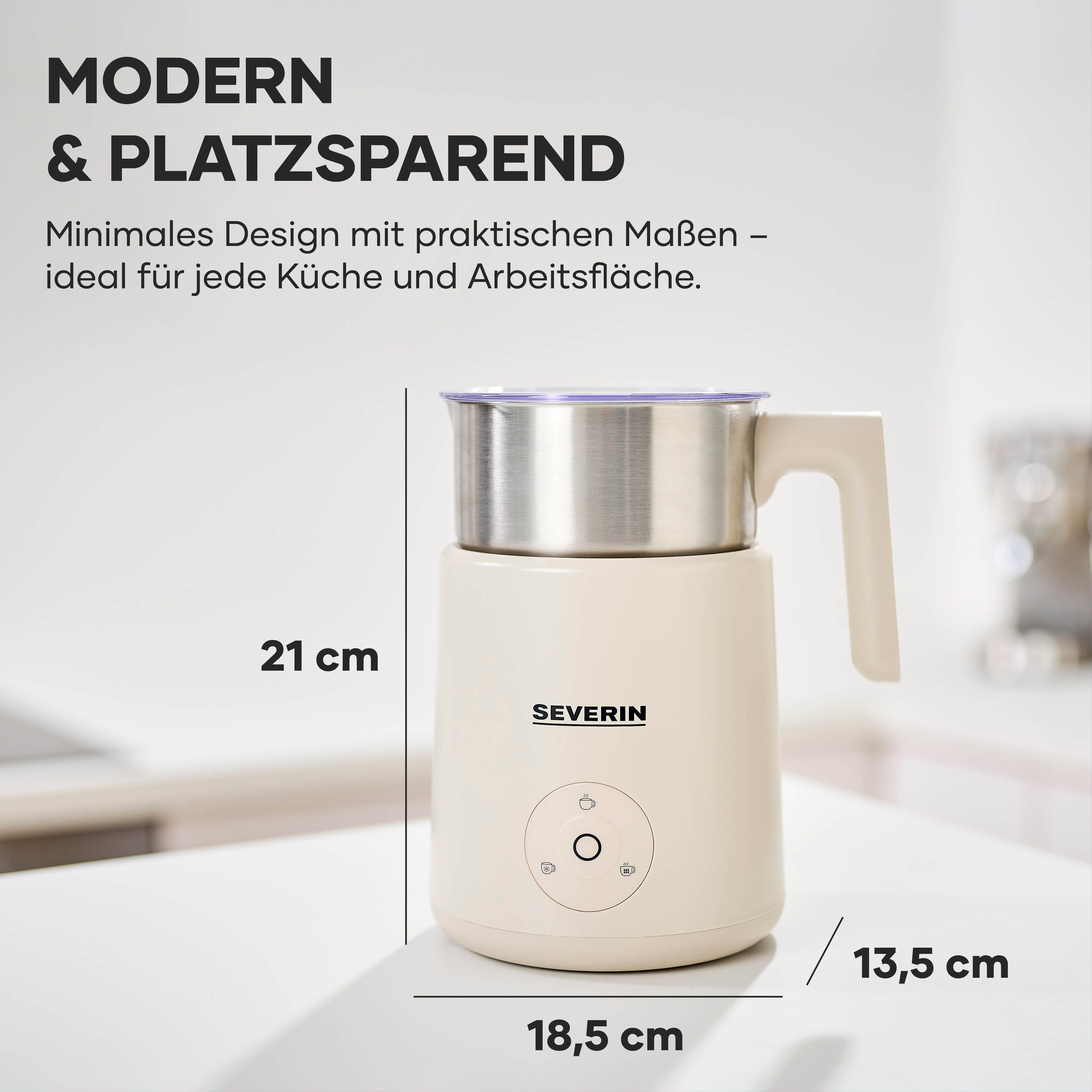 Severin Milchaufschäumer SPUMA LITE SM 3589, 500 W, kaltes & warmes Aufschäumen, Schoko-Funktion, auch für vegane Milch