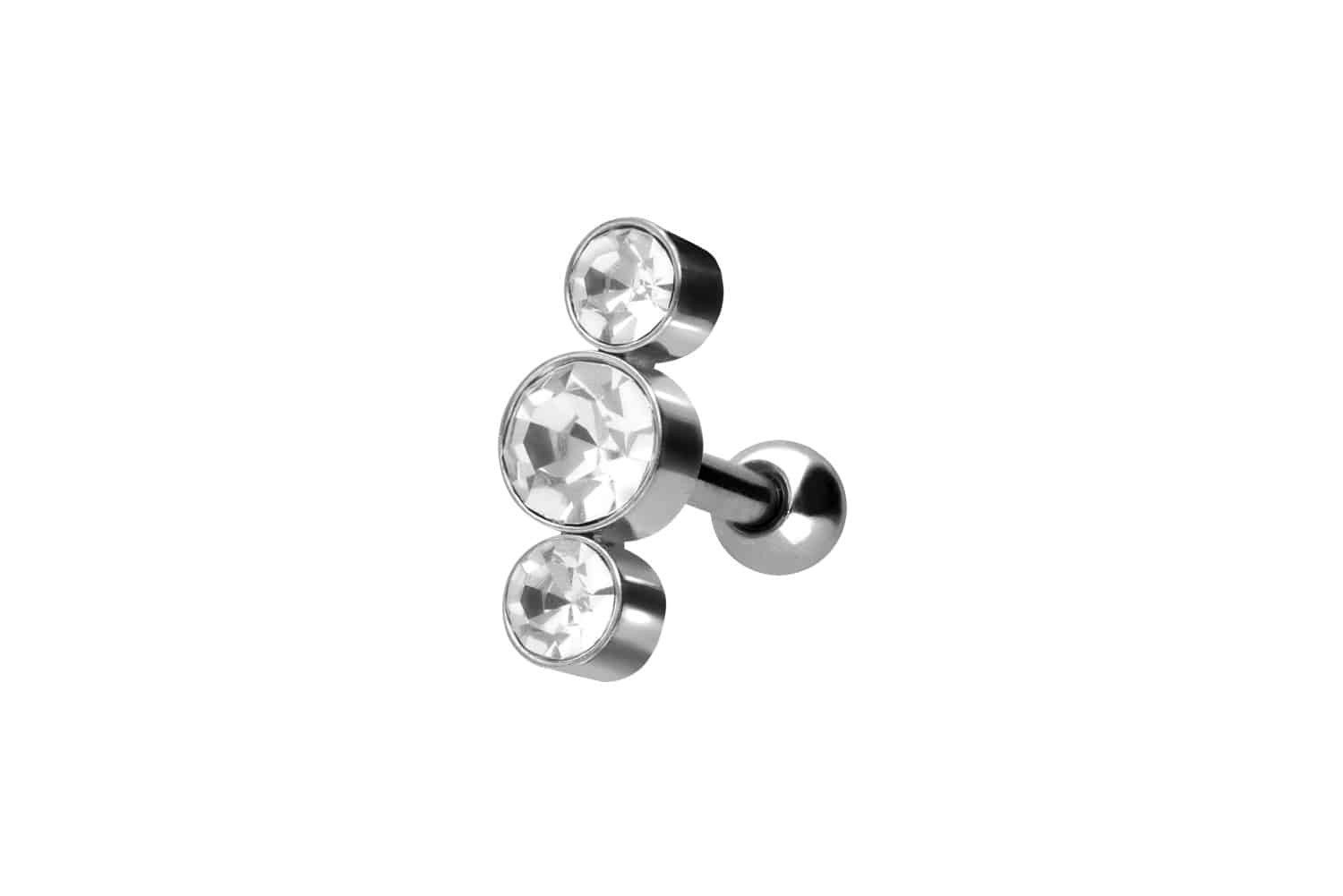 PIERCINGLINE Brustwarzenpiercing Chirurgenstahl Ohrpiercing 3 KRISTALLE günstig online kaufen