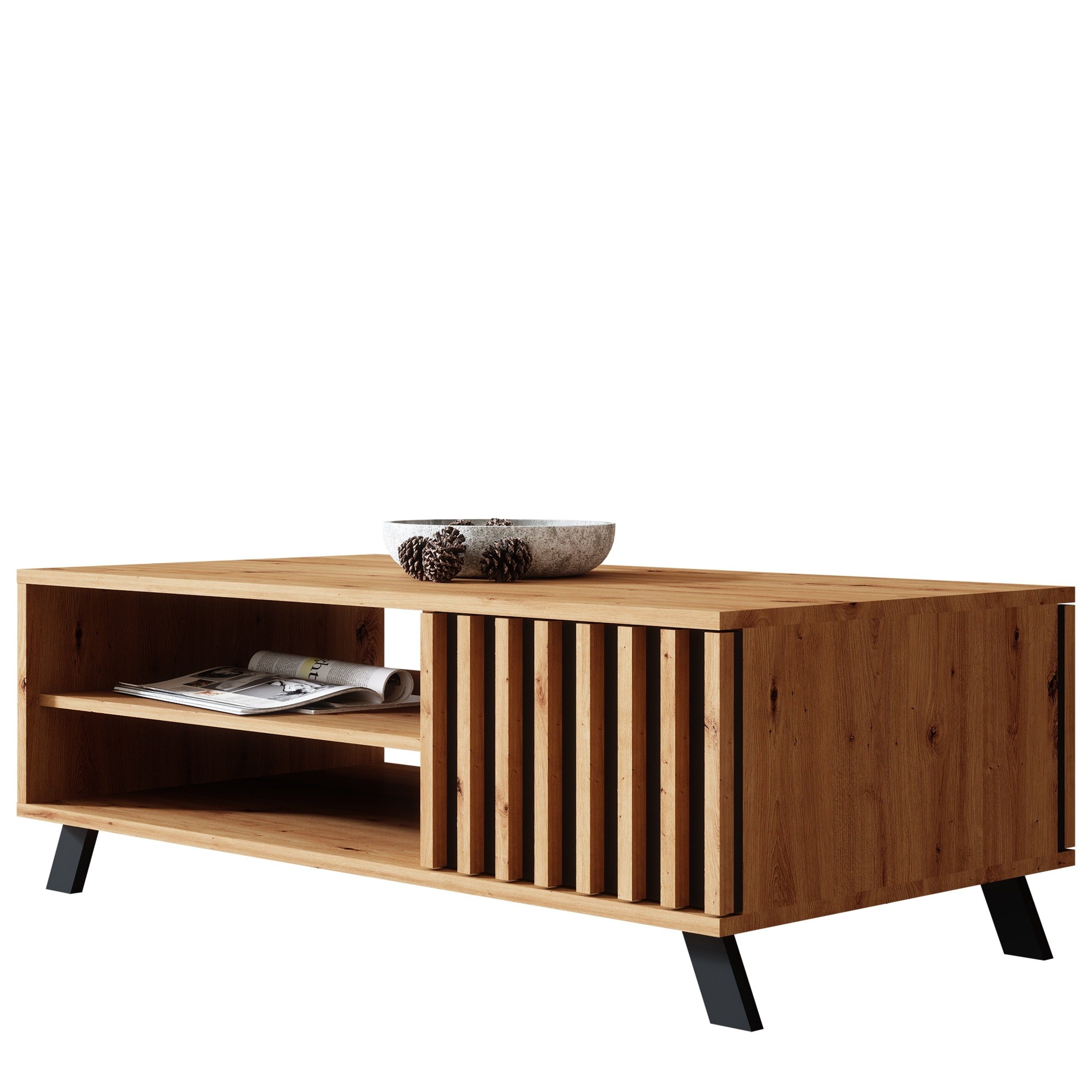 Newroom Couchtisch Barea, Wandpaneel Wildeiche Anthrazit Wohnzimmertisch Mo günstig online kaufen