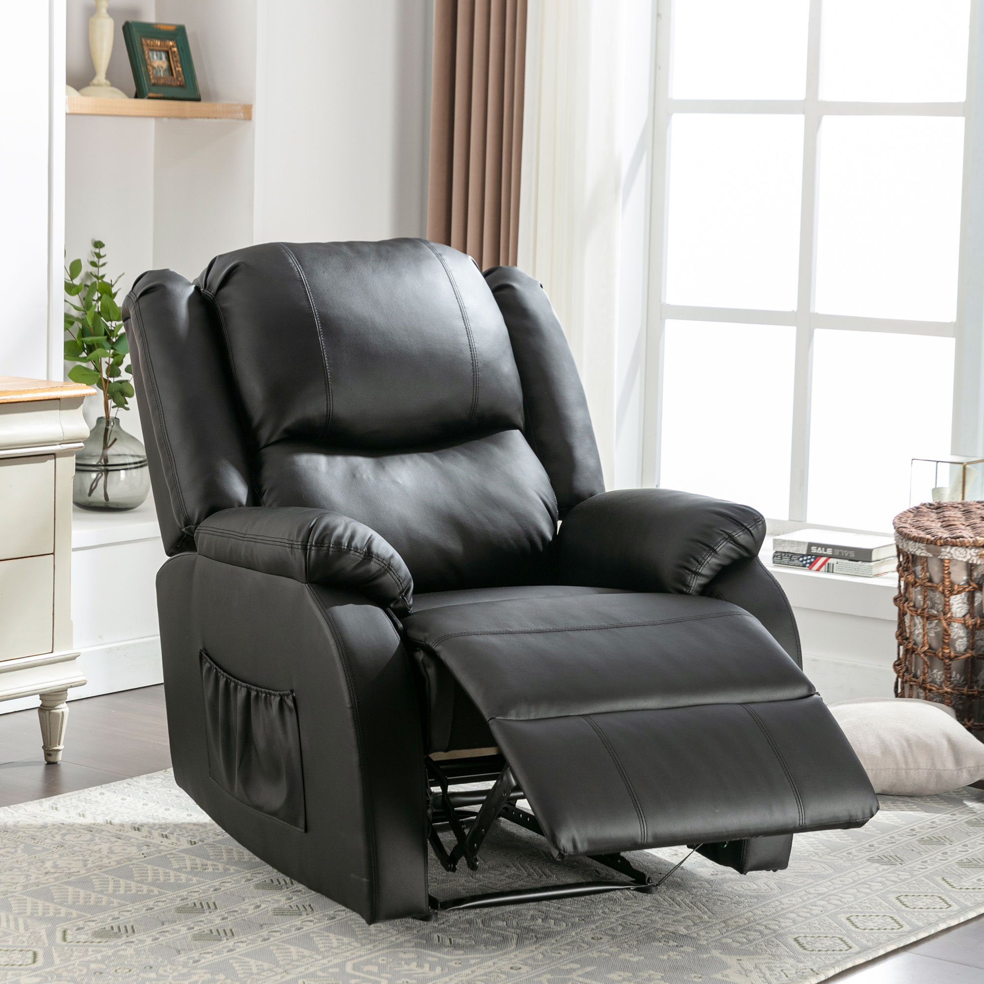 REDOM Relaxsessel Relaxsessel liegen Einzelsesse Fernsehsessel Ausziehließer Liegestuhl (für Wohnzimmer XXL), Sessel Liege Einlades Sofa Akzent Stuhl Handbuch Liege