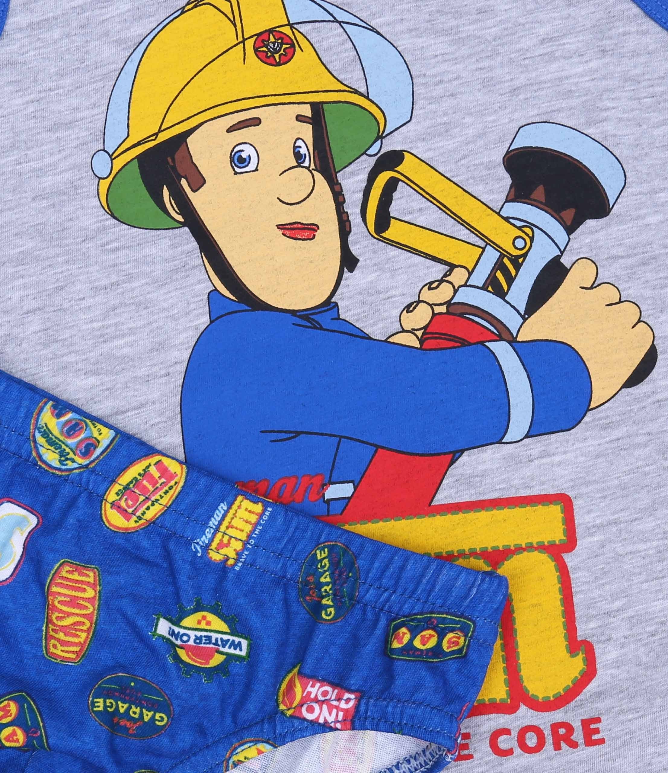 Sarcia.eu Blusentop Grau-blaues, Top + Unterhose für Jungen Feuerwehrmann Sam 5-6 Jahre