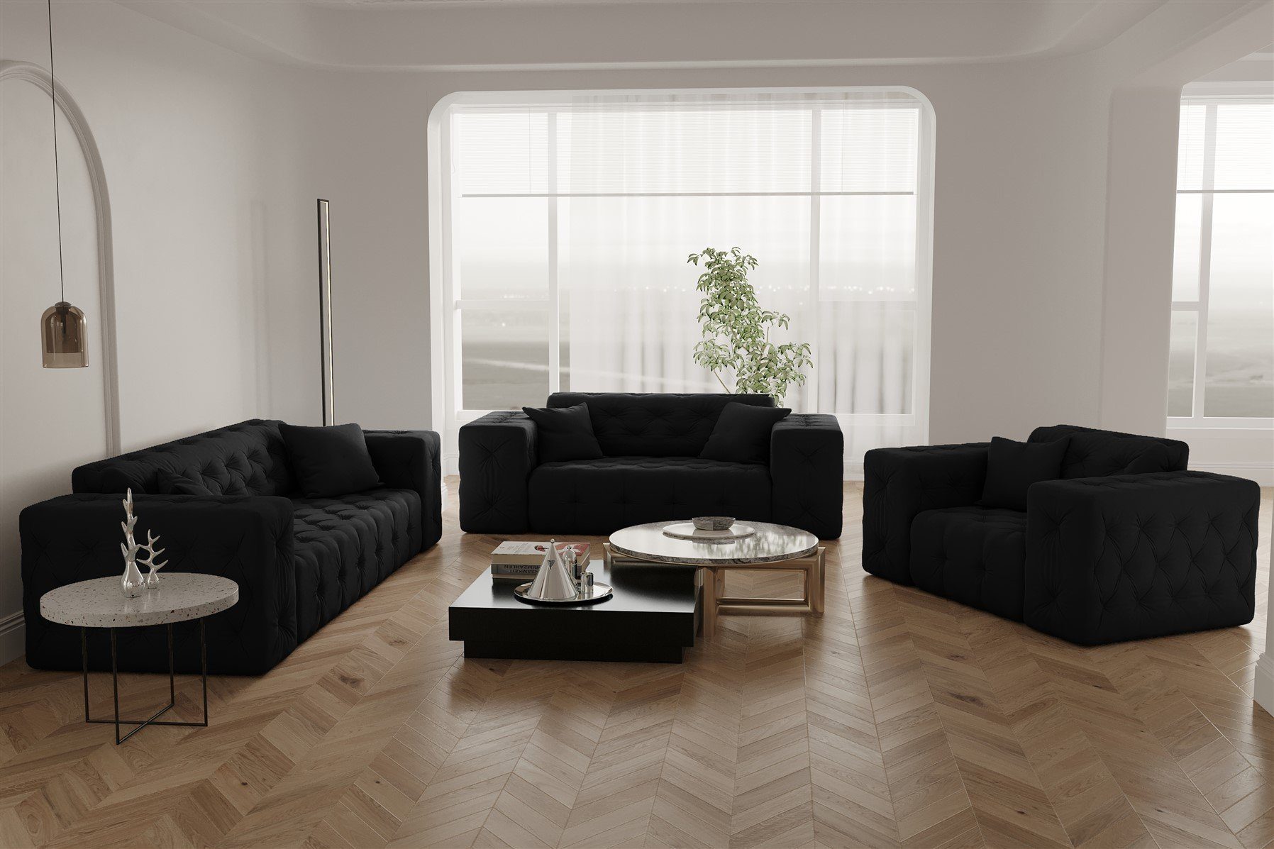 Fun Möbel Polstergarnitur Sofaset Designersofa CHANTAL günstig online kaufen