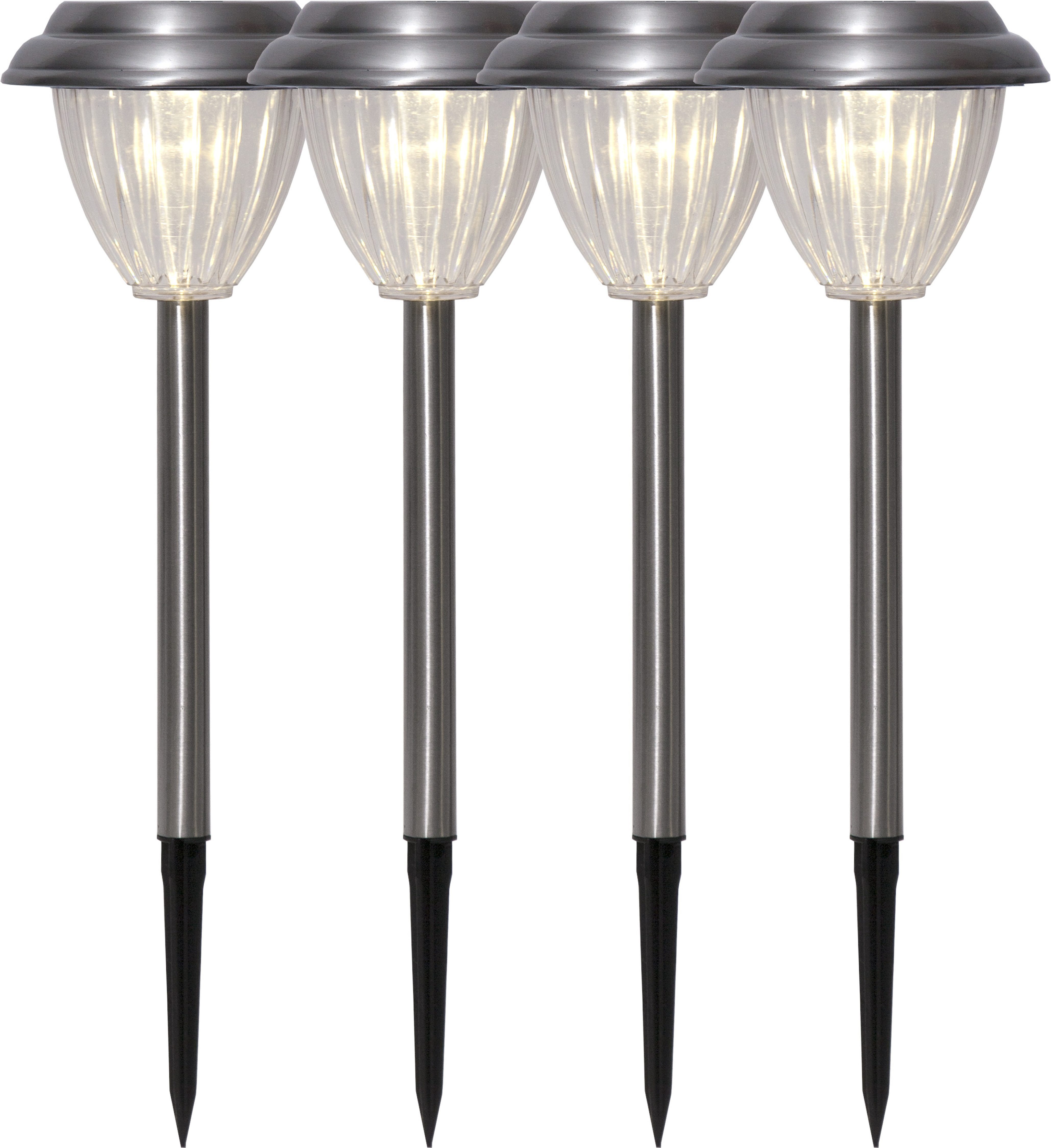 STAR TRADING LED Solarleuchte Solar-Wegleuchte Palma, Tageslichtsensor, LED fest integriert, Warmweiß, 4er-Set Solar-Wegeleuchten, Dämmerungssensor