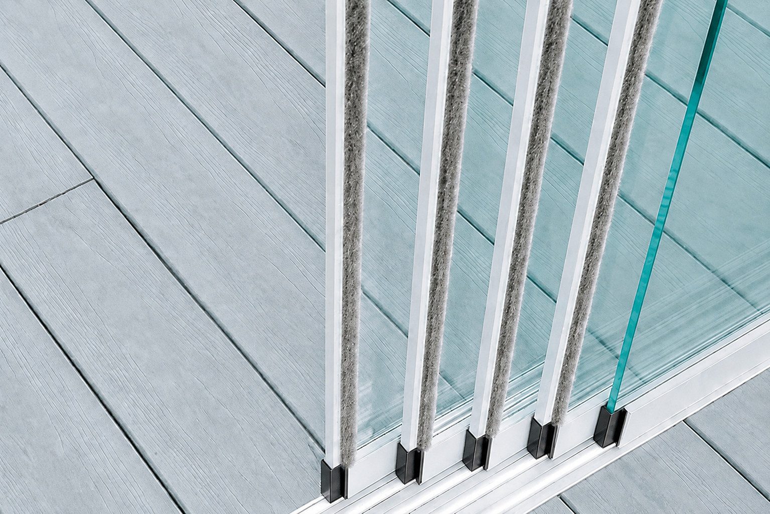 Terrasse2000 Glasschiebetür Winddichtprofil Aluminium mit Bürstendichtung für Glasschiebetüren (3-St)