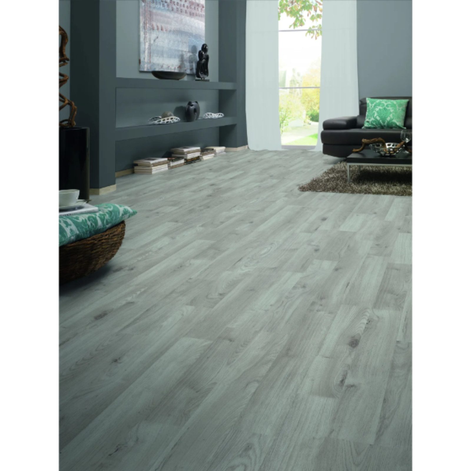 HORI Laminat HORI Laminat Holz, Boden für Wohnräume, einfache Verlegung langlebig, 9 St., Laminat Eiche mit HDF-Trägerplatte, Selection Elbe, Der blaue Engel
