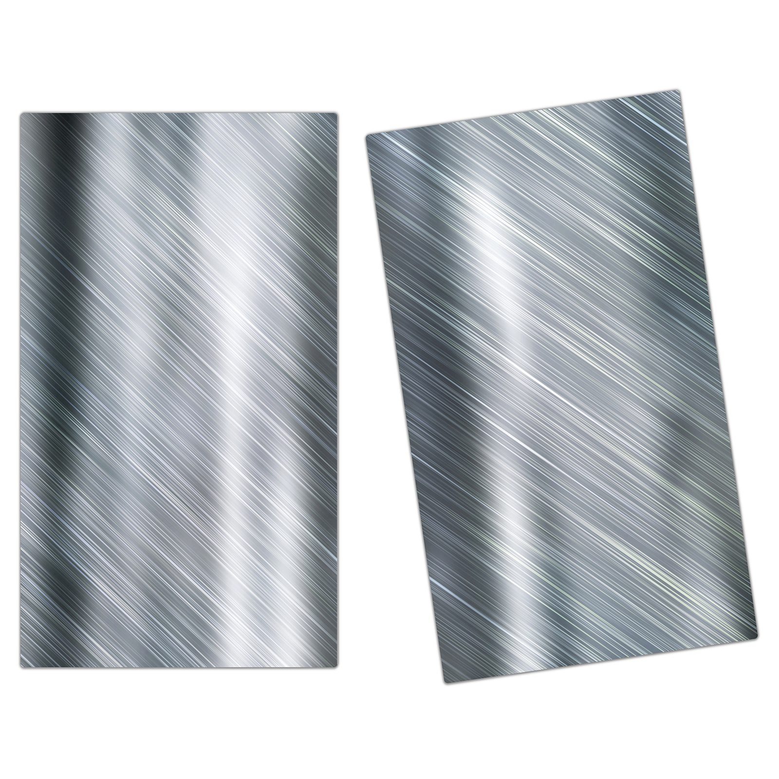 Primedeco Herd-Abdeckplatte Herdabdeckplatte Spritzschutz aus Glas Metallplatten Hintergrund, Glas, (2 tlg) | Herdabdeckplatten