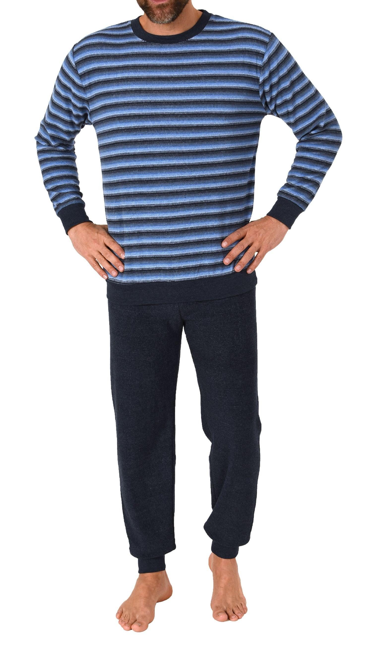 Trend by Normann Pyjama Herren Frottee Schlafanzug mit Bündchen - auch in Übergrößen