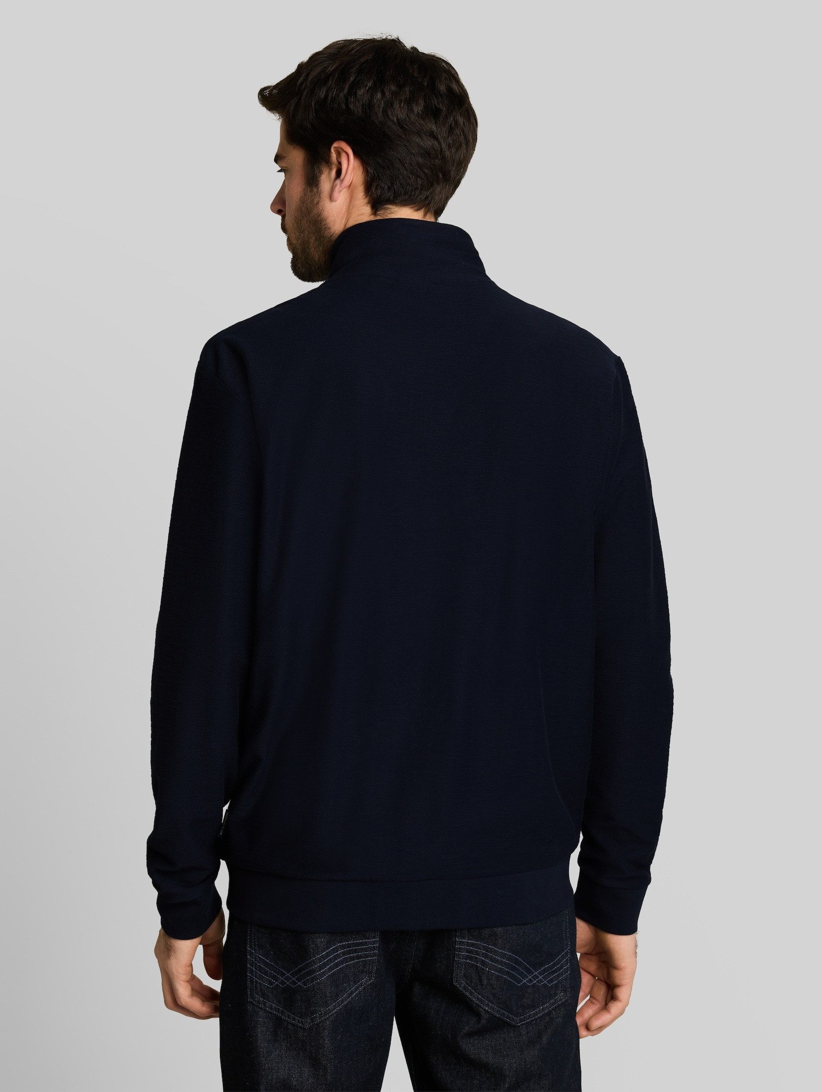 TOM TAILOR T-Shirt T-Shirt Sweatjacke mit Stehkragen