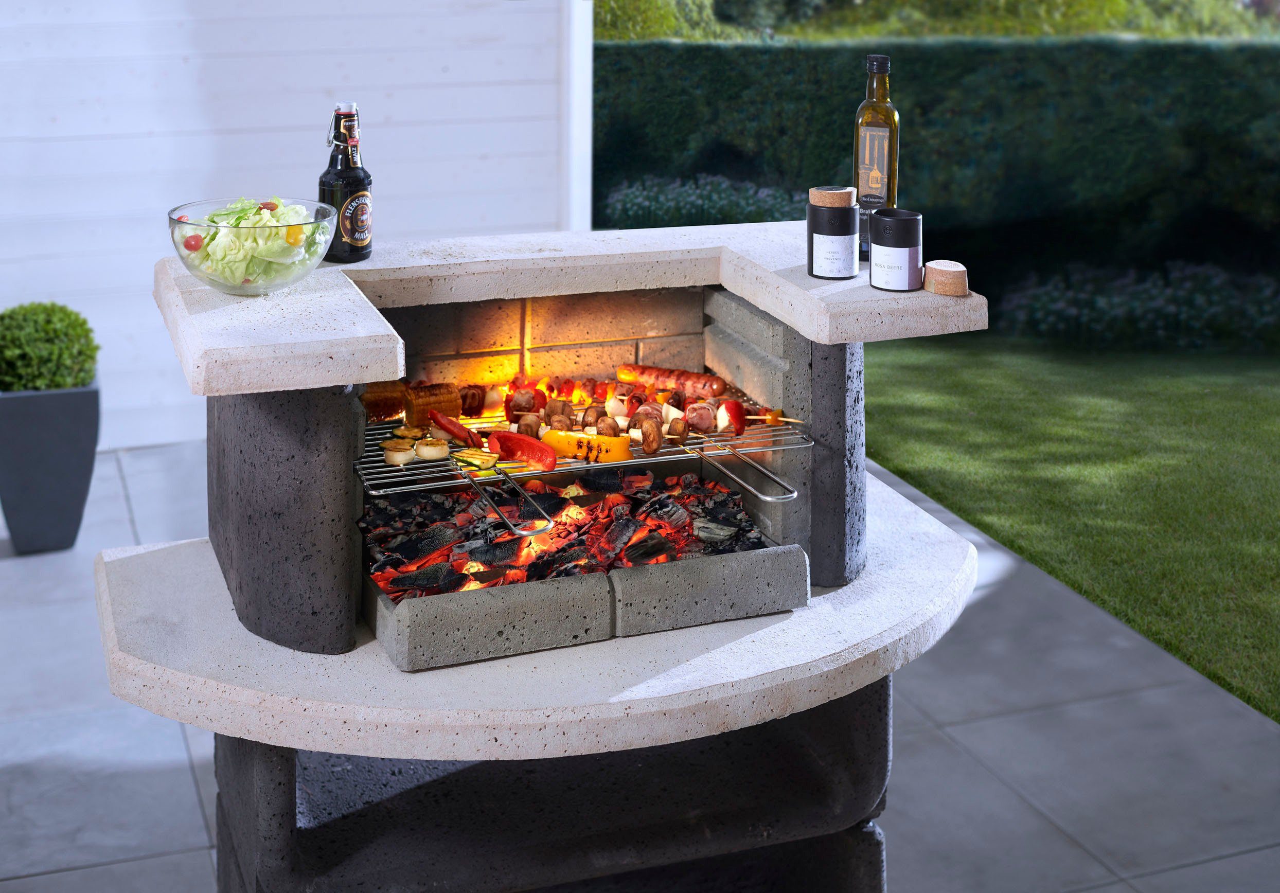 Buschbeck Holzkohlegrill Grillbar Oregon, BxTxH: 110x65x101 cm