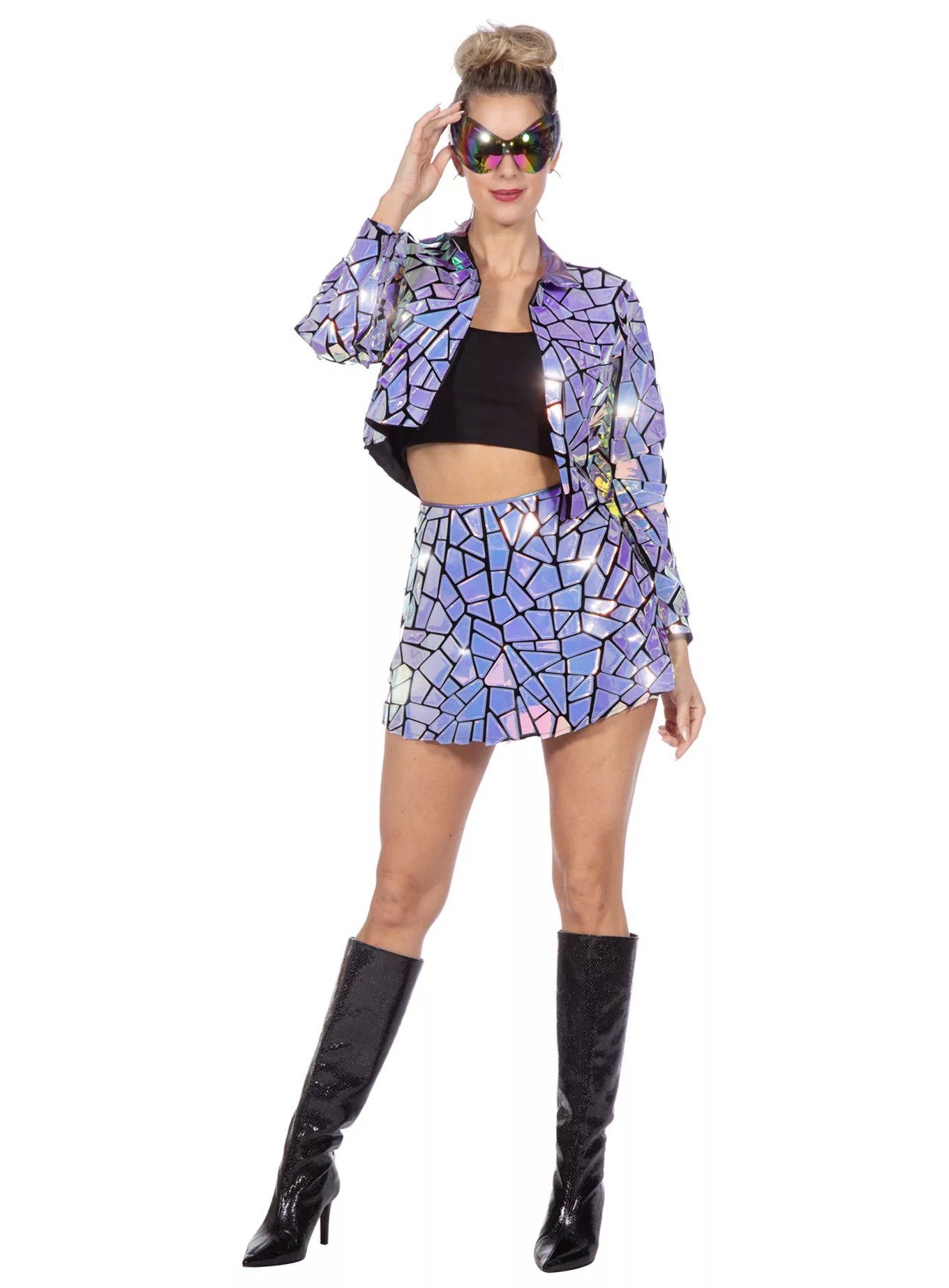Metamorph Kostüm Mosaik Spiegel Outfit, Damenkostüm mit Spiegeleffekt