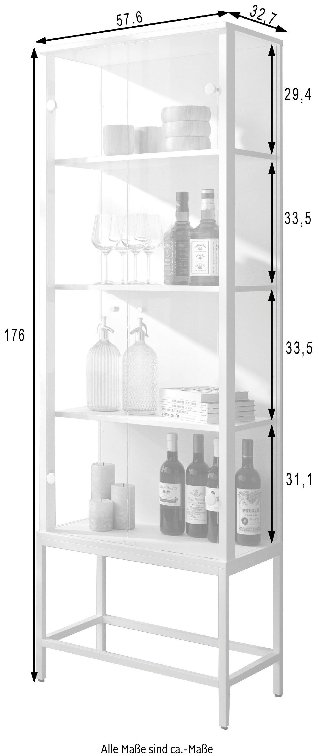 Vitrine fif STEP (1-St) | Weiß möbel Weiß