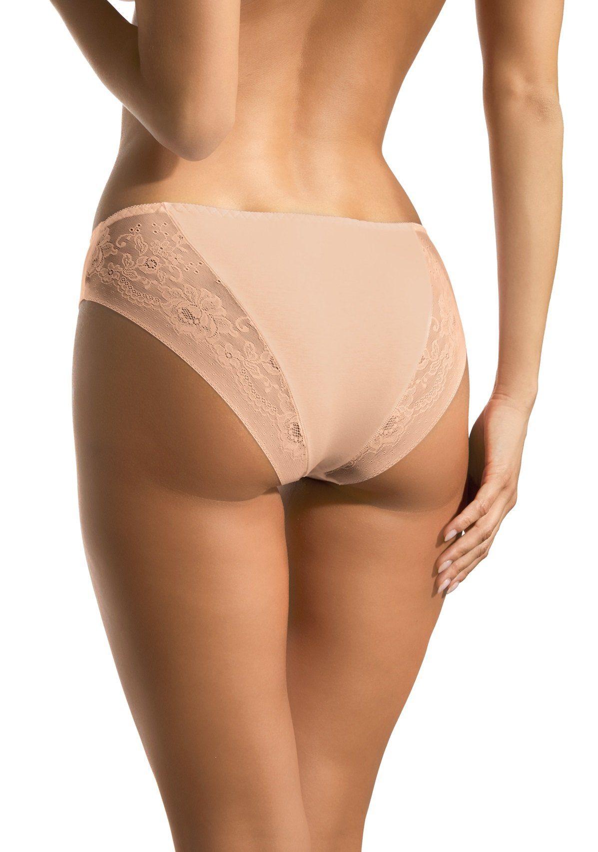 Spitze Babell Slip mit beige im Gesäßbereich