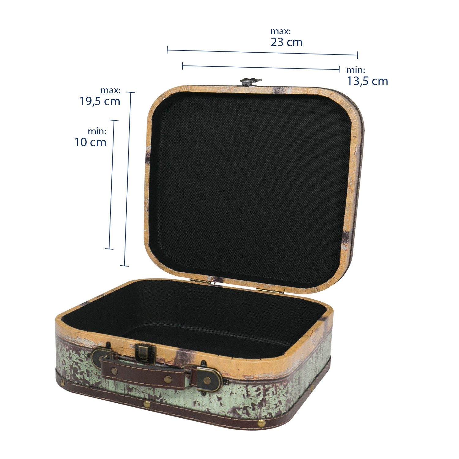 HMF Aufbewahrungsbox Vintage Koffer aus Holz günstig online kaufen