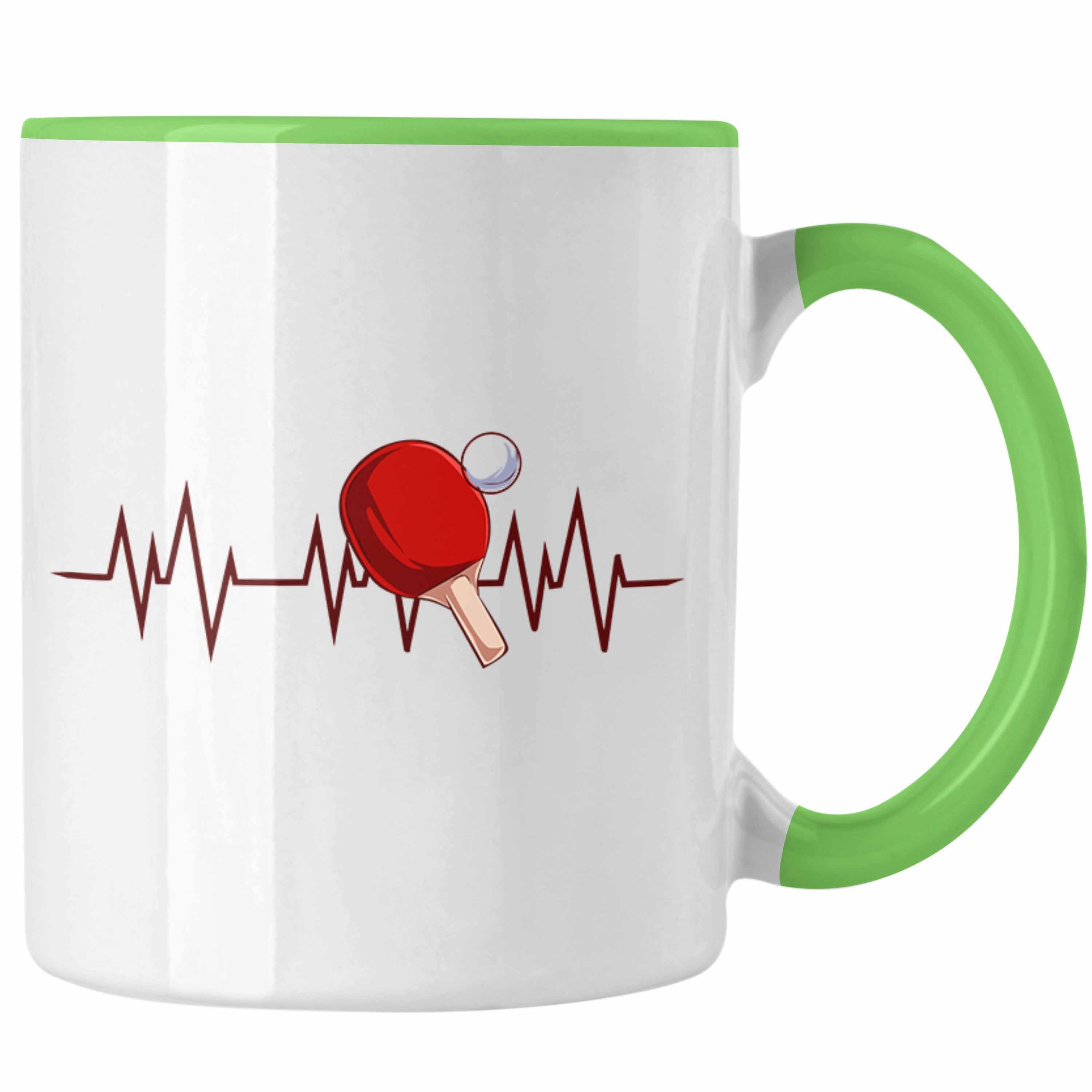 Trendation Tasse Lustige Tischtennis-Tasse - Das ideale Geschenk für Tischtennisspieler Grün | Teetassen
