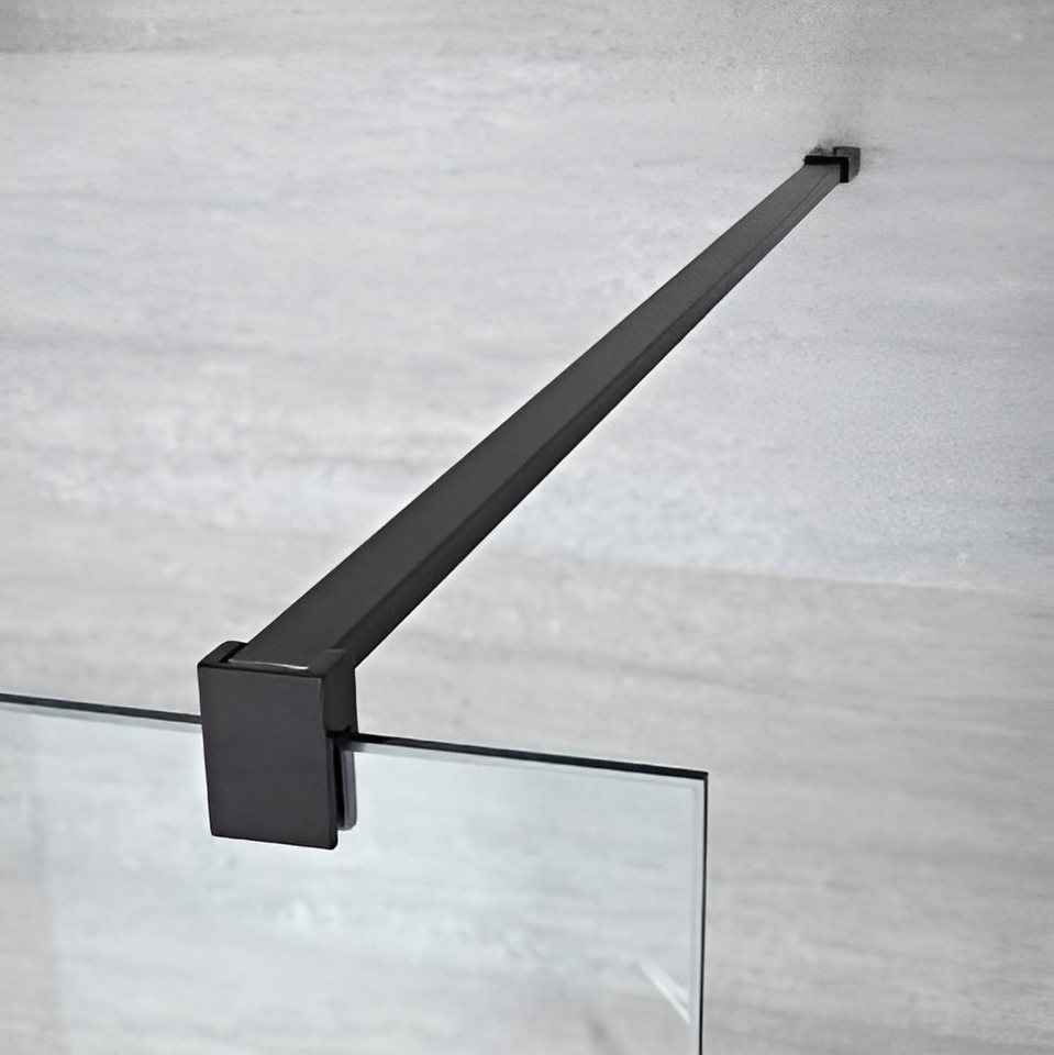 Thumbnail - KOLMAN Walk-in-Dusche Aveo Schwarz Duschwand Duschkabine, Sicherheitsglas, (Transparentes Glas), 90x195 cm