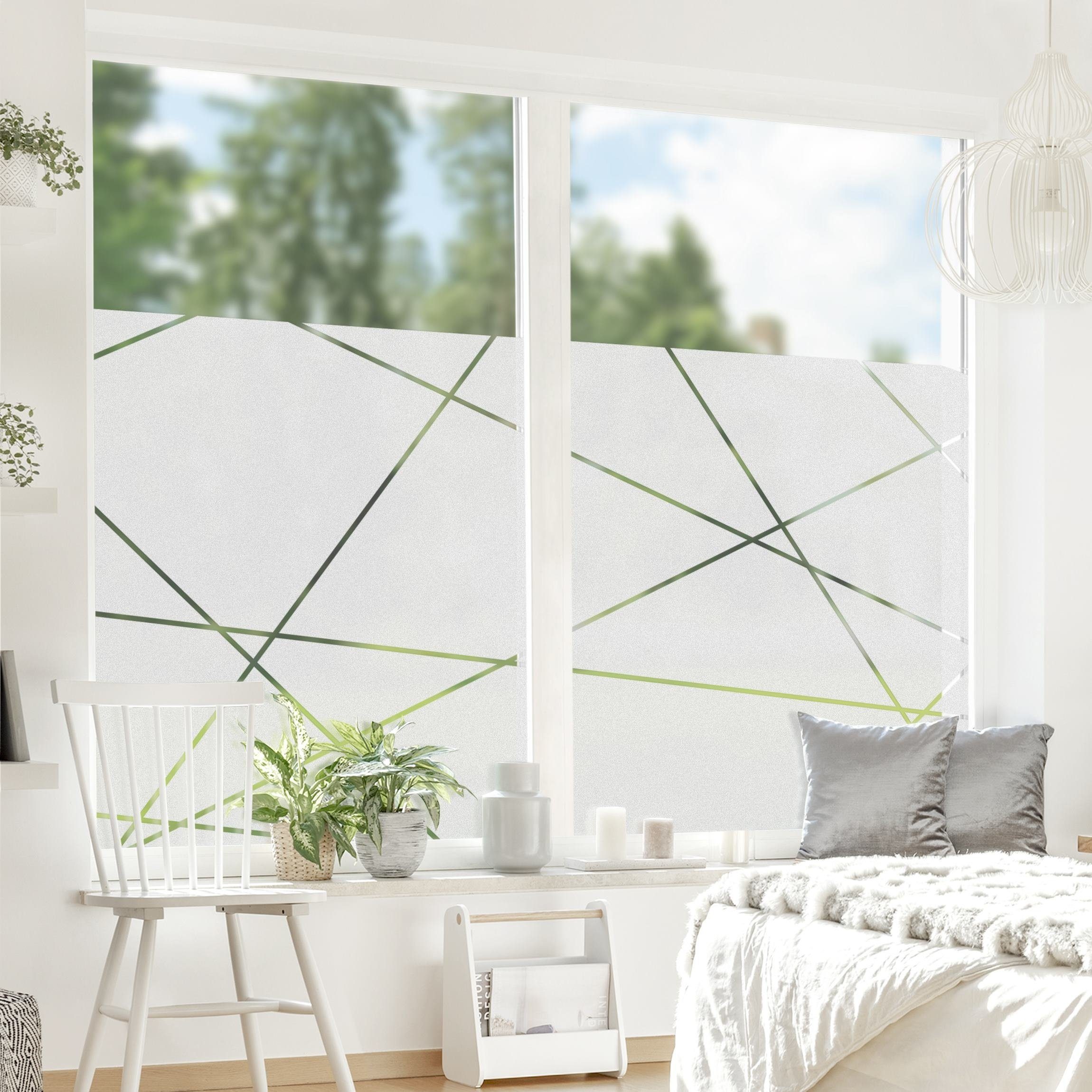 Bilderdepot24 Fensterfolie statisch haftend Motiv Fensterdeko Linien Muster Muster, blickdicht, Innen Fenster Tür Balkontür Küche Badezimmer Wohnzimmer Schlafzi – Bild 5 von 5