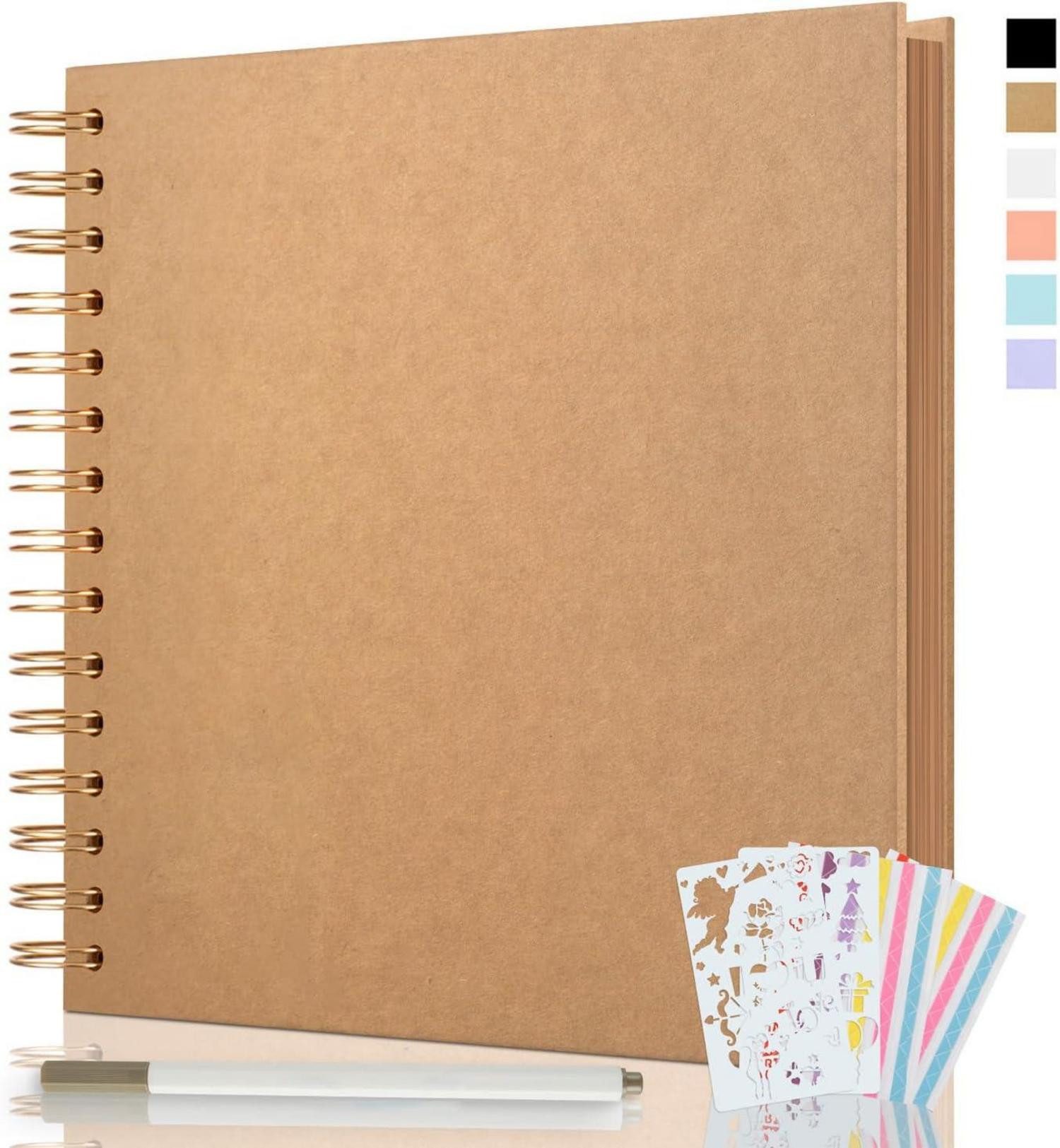 Fotoalbum Fotobuch DIY Scrapbook Album 24x24cm 80 Seiten Spiralalbum Gästebuch