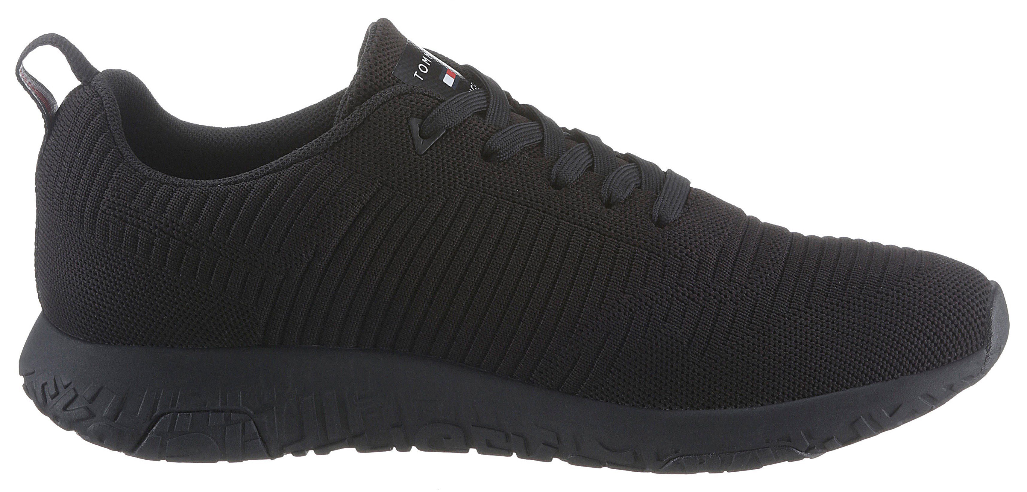 Tommy Hilfiger CORPORATE KNIT RIB RUNNER Sneaker, Freizeitschuh, Halbschuh, Schnürschuh mit seitlicher Logoflagge