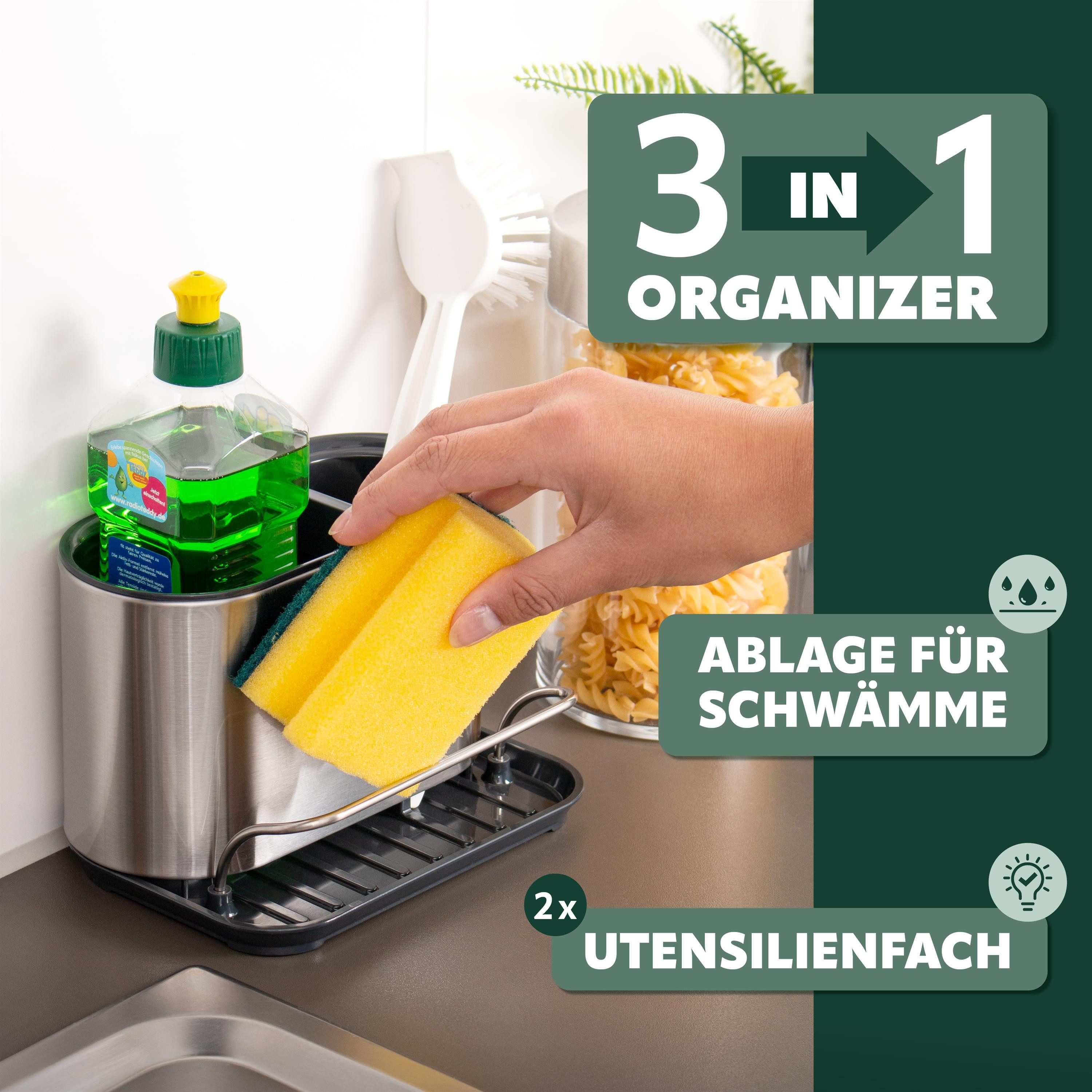 bremermann Schwammhalter Spülbecken-Organizer mit Schwammhalter und Spülbürstenhalter