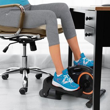 MAXXMEE Ellipsentrainer Beintrainer - Crosstrainer im sitzen, Sport am Schreibtisch, Fit im Büro, 8 Trainingsstufen in schwarz