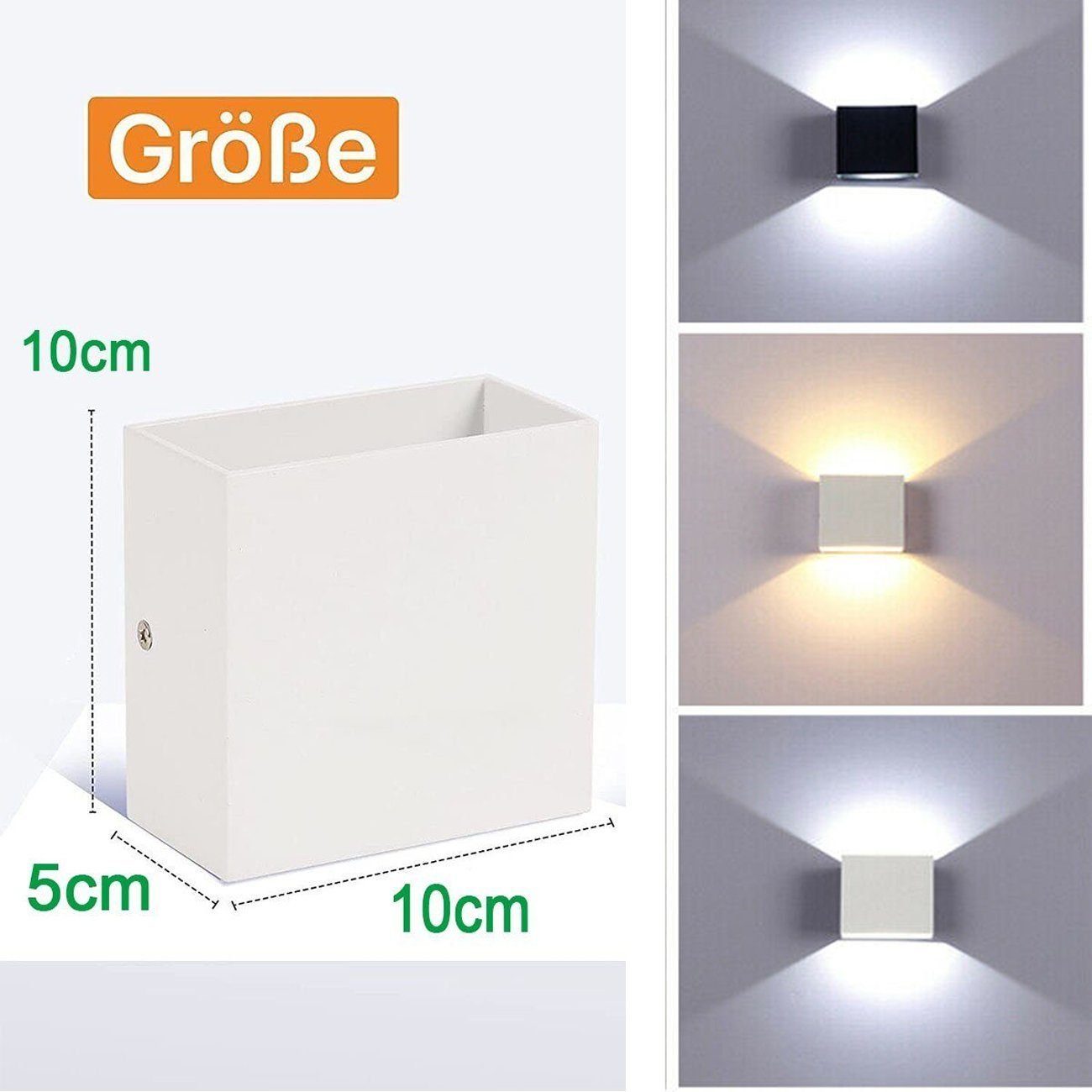 LETGOSPT Wandleuchte 6W/12W LED Wandlampe Innen, günstig online kaufen