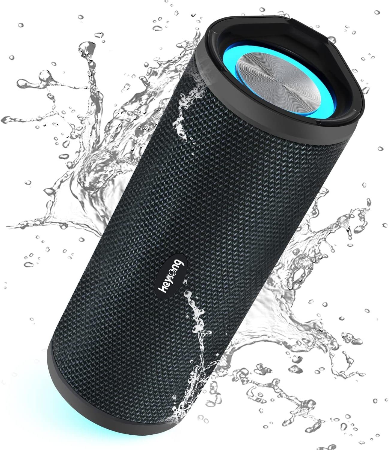 HEYSONG Stereo Lautsprecher (Bluetooth, 16 W, Boxen Bluetooth mit Licht, IPX7 Wasserdicht, 40h Akku, Micro SD-Karte)