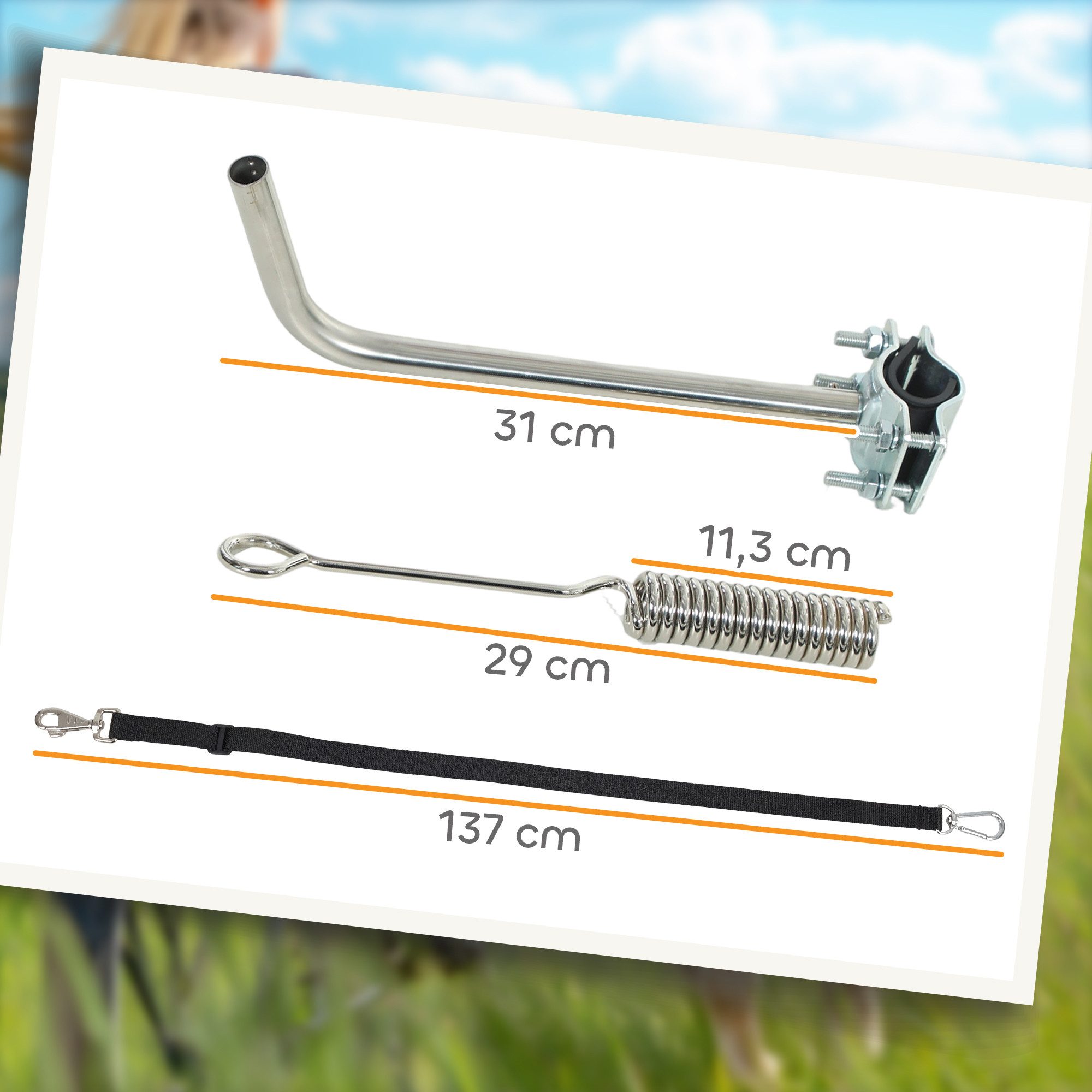 PawHut Fahrradleine mit Stoßdämpfern, verstellbarem Gurt, abnehmbarem Schnellverschluss, Edelstahl, Nylon (Hundefahrradleine, 1-tlg., Fahrrad Hundeleine), für Training, Joggen, Radfahren, Silber+Schwarz