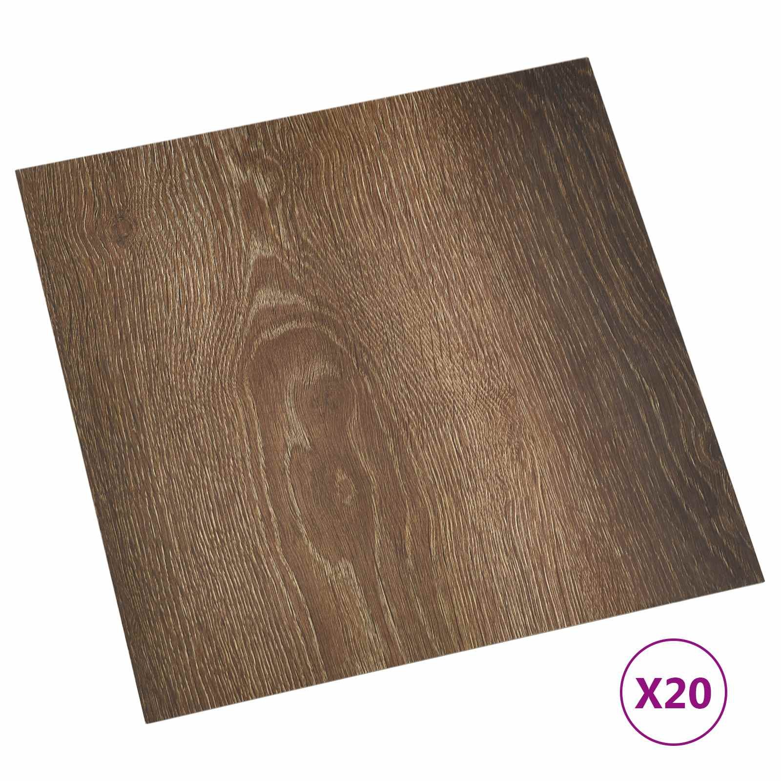 vidaXL Teppichboden Selbstklebende Bodenplanken Braun und Schwarz 30,5 x 30,5 cm, Quadratisch