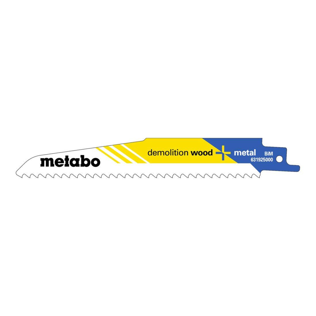 metabo Säbelsäge Metabo 5 Säbelsägeblätter "demolition wood + metal" 150 x 1,6 mm, BiM