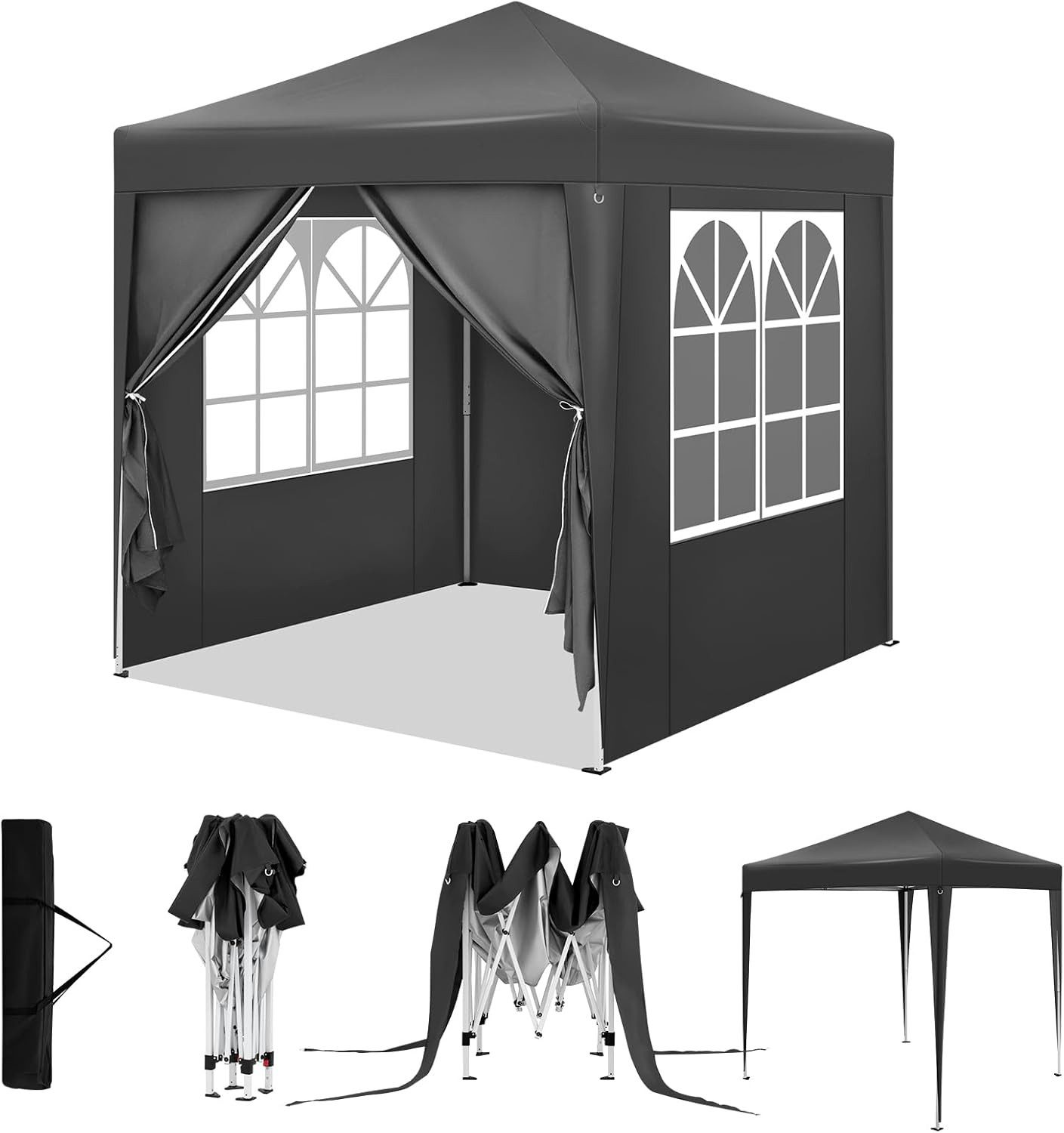 Woltu Faltpavillon, mit 4 Seitenteilen, 2x2 m, mit 4 Seitenwänden, höhenver günstig online kaufen
