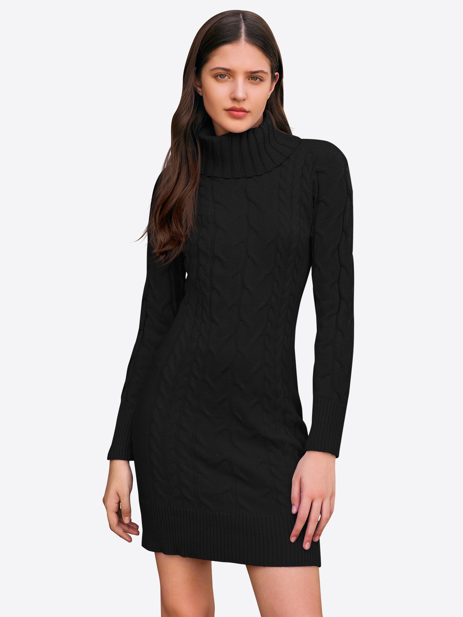 Imily Bela Strickkleid Damen Langarm Rollkragen pullover mit enger (Packung günstig online kaufen