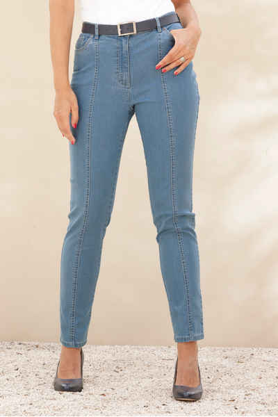 meyermode Regular-fit-Jeans Jeans Slim Fit 5-Pocket Ziernähte