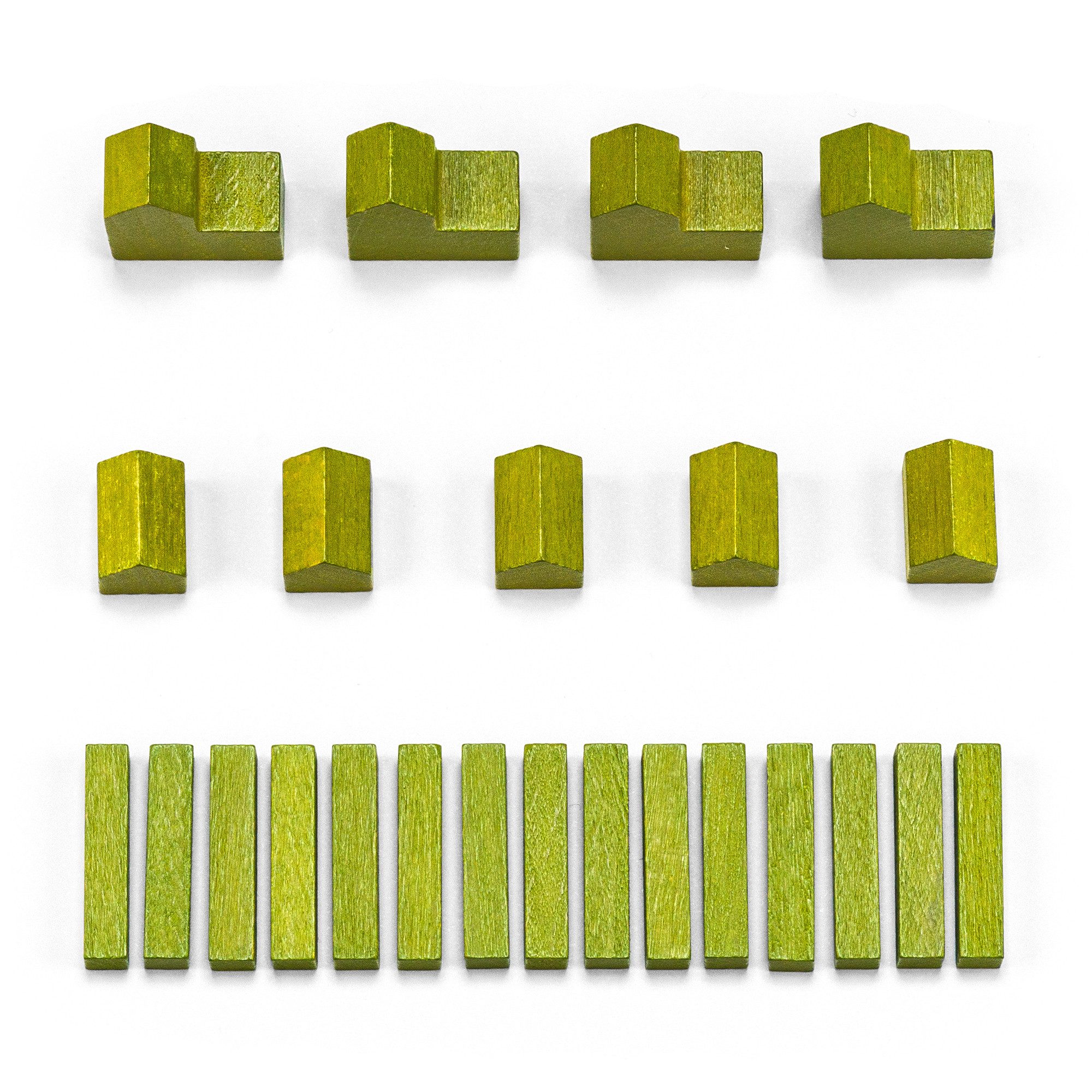 Waldfelsen Spiel – Holz-Figuren Spielfiguren Ersatz passend für Die Siedler von Catan, Spielmaterial, Verschiedene Farben