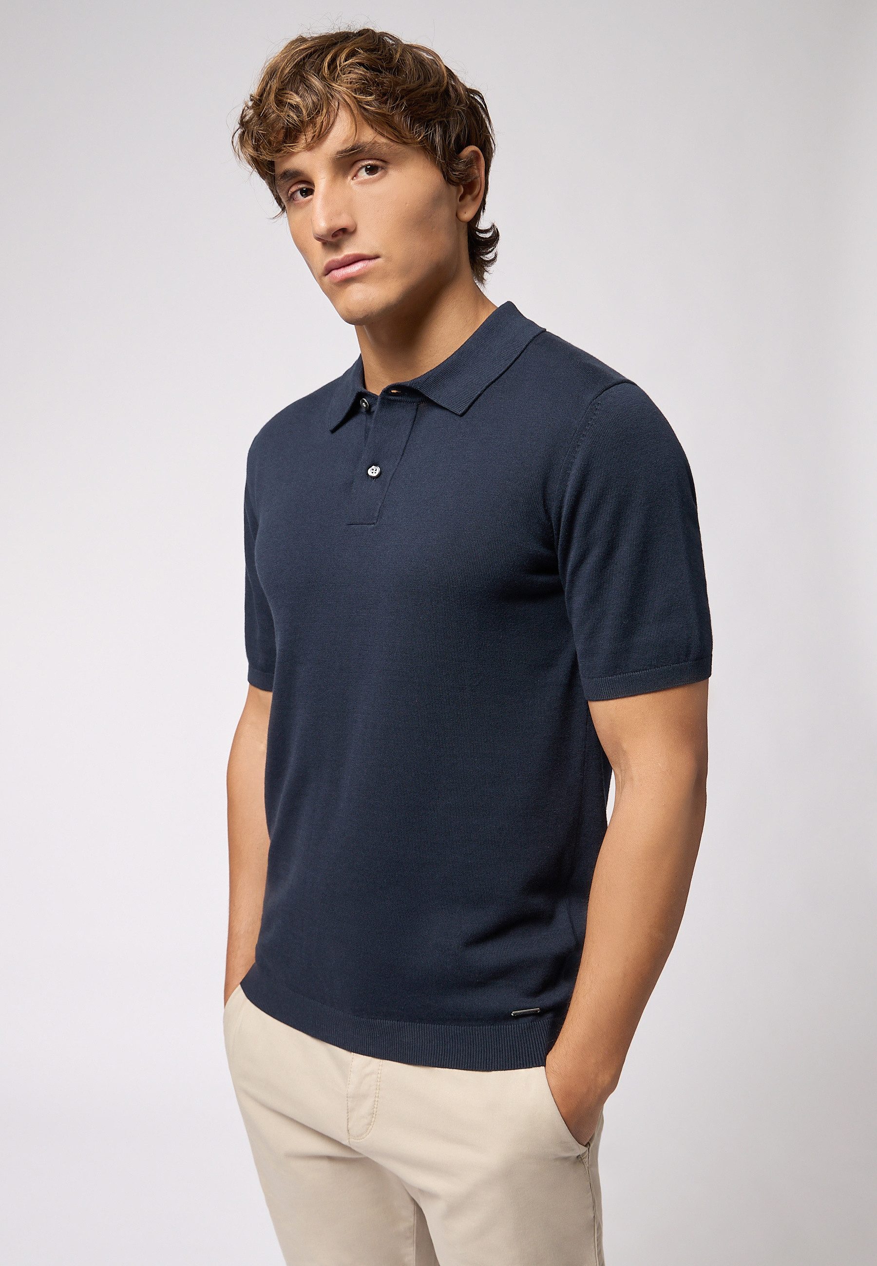 Poloshirt Feinstrick