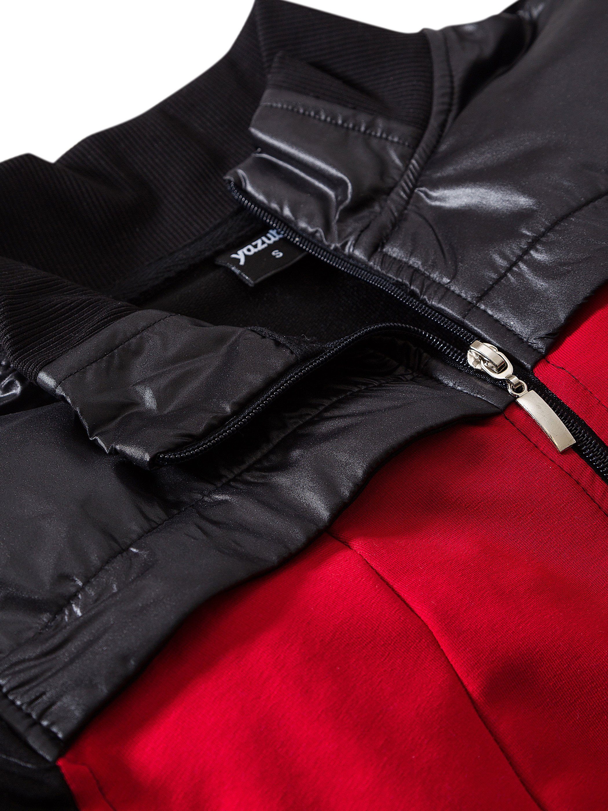 Yazubi Sweatjacke Diego Jacket Mit Reißverschluss / Schwarz rot Black/Red) (